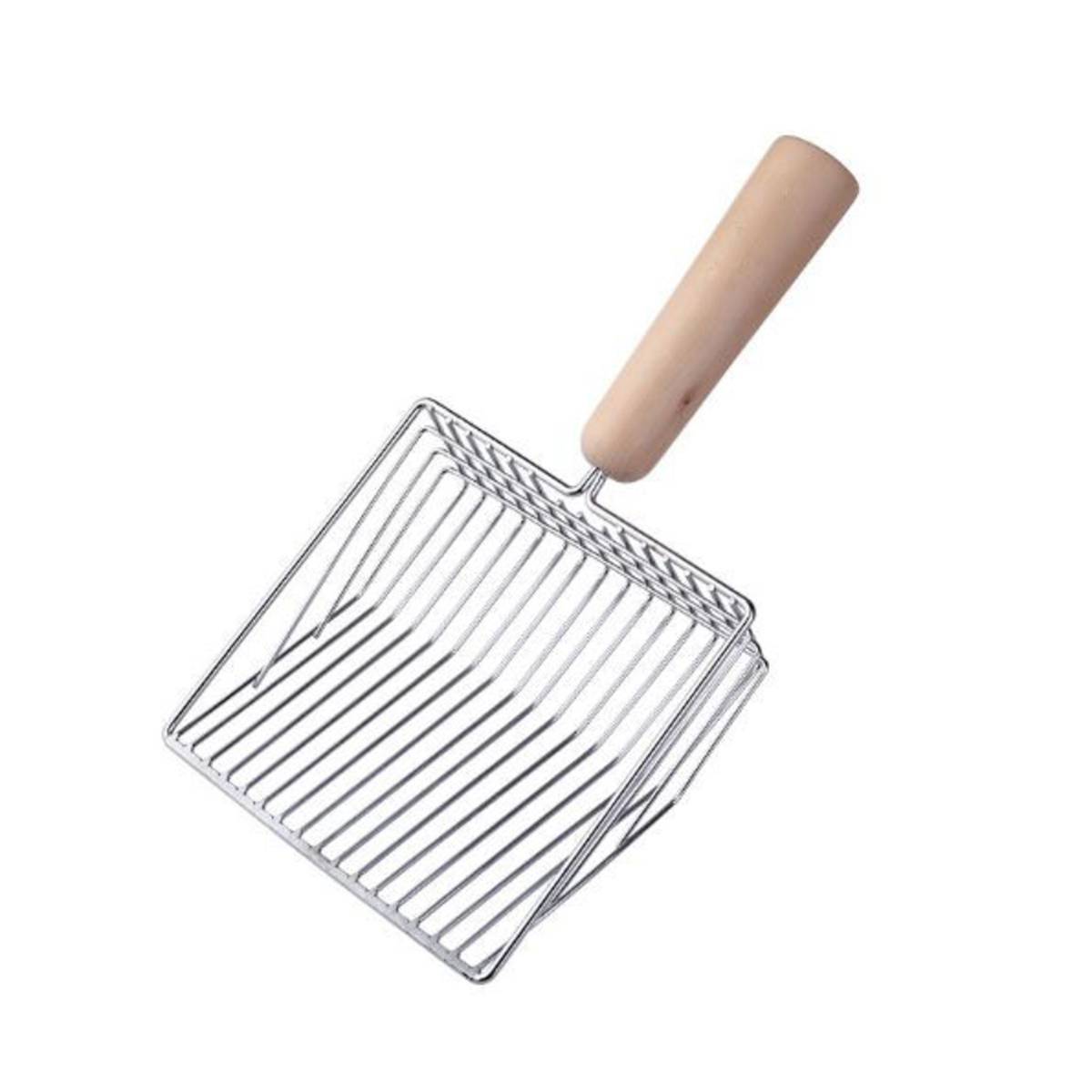 LOVENCARE Metal Cat Litter Scoop Wooden Handle Silver NTUC FairPrice