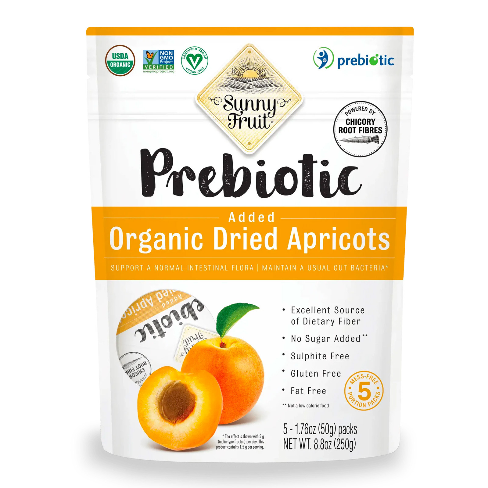 Sunny Fruit Organic Dried Apricot With Added Prebiotics NTUC FairPrice