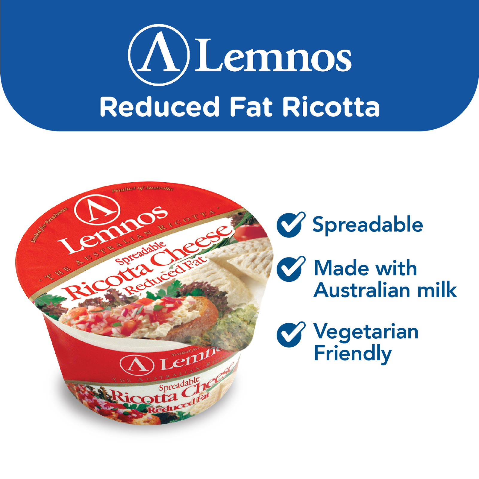 Lemnos Reduced Fat Ricotta Cheese NTUC FairPrice