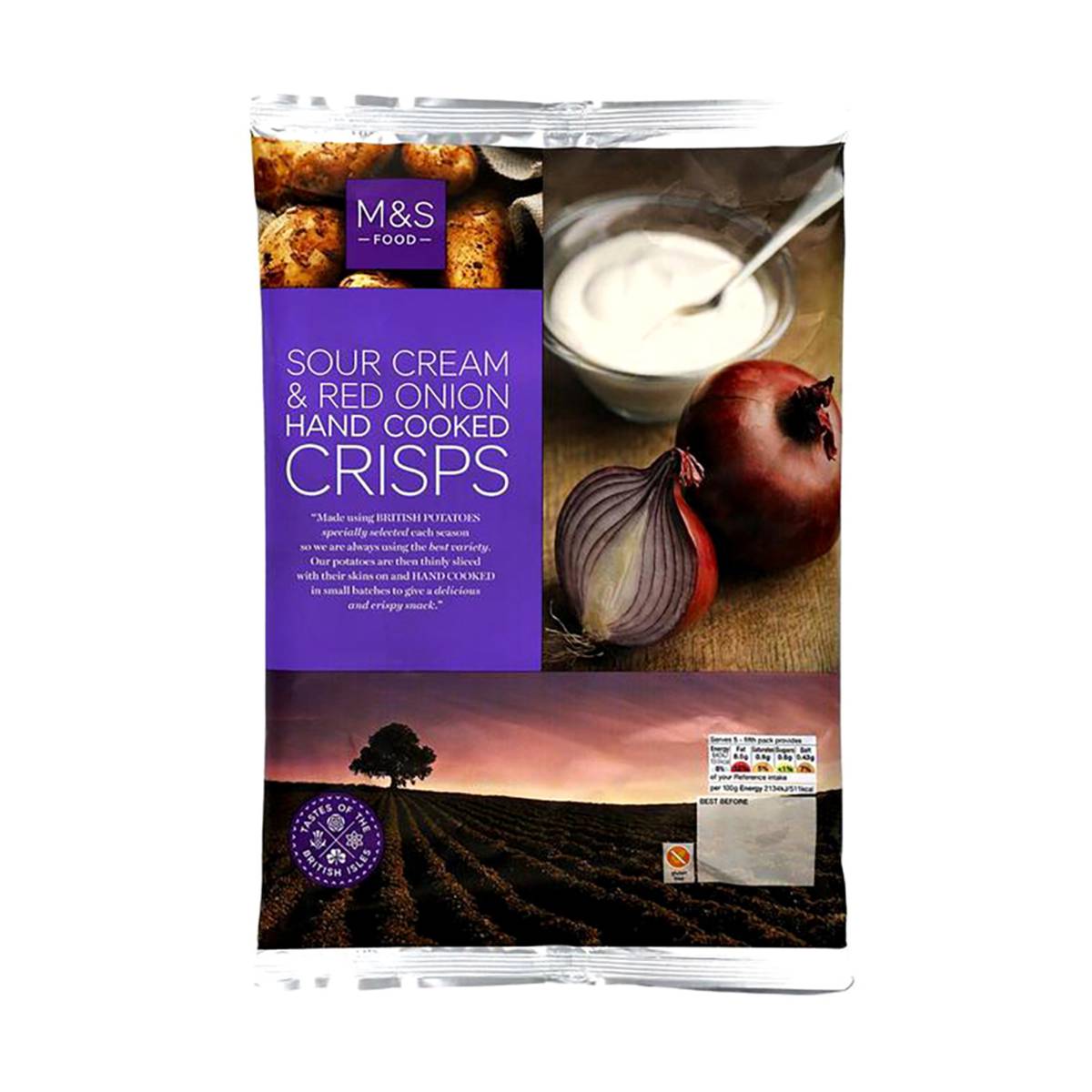 Marks & Spencer Sour Cream & Red Onion Hand Cooked Crisps NTUC FairPrice