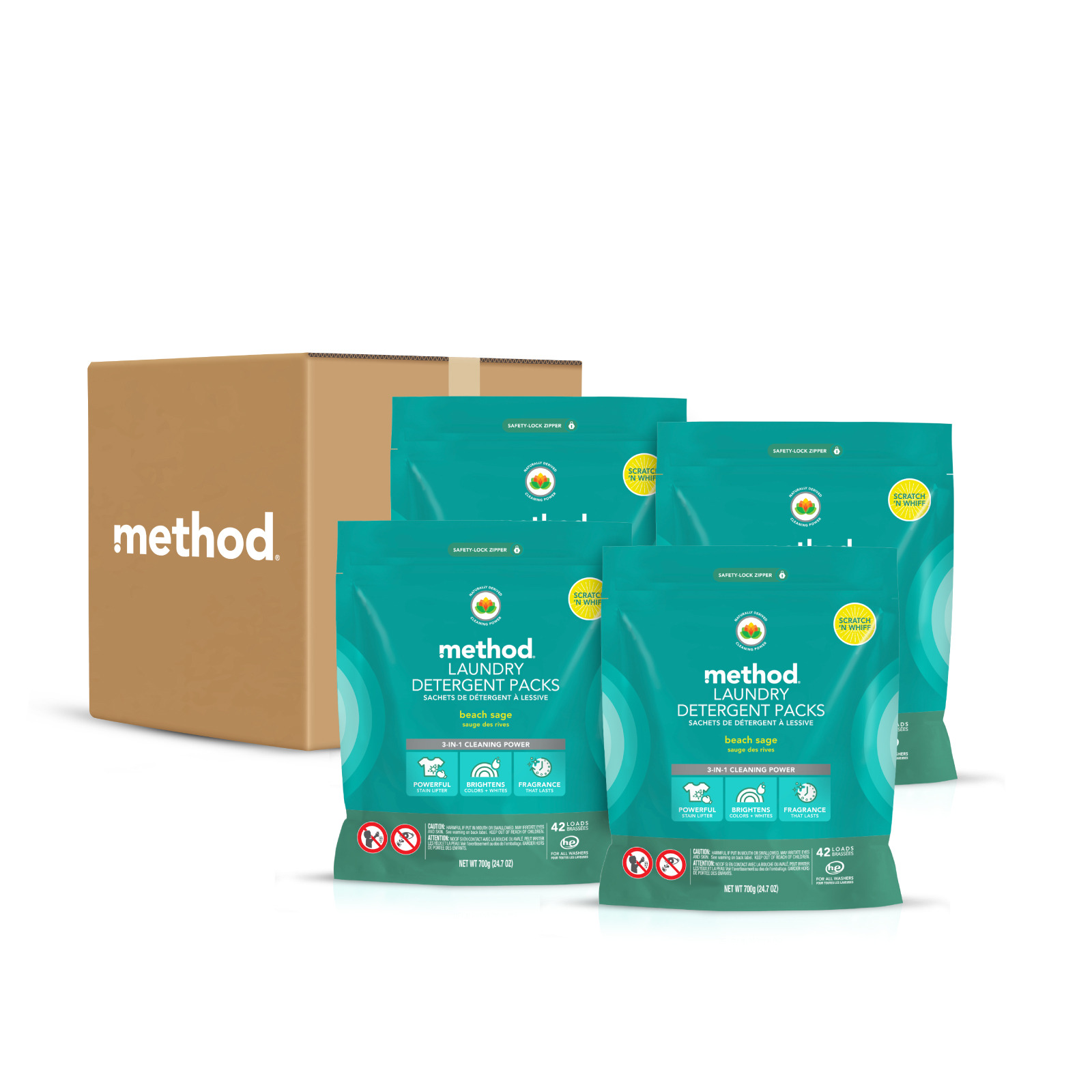 Method [Carton] Laundry Detergent Packs / Pods Beach Sage NTUC