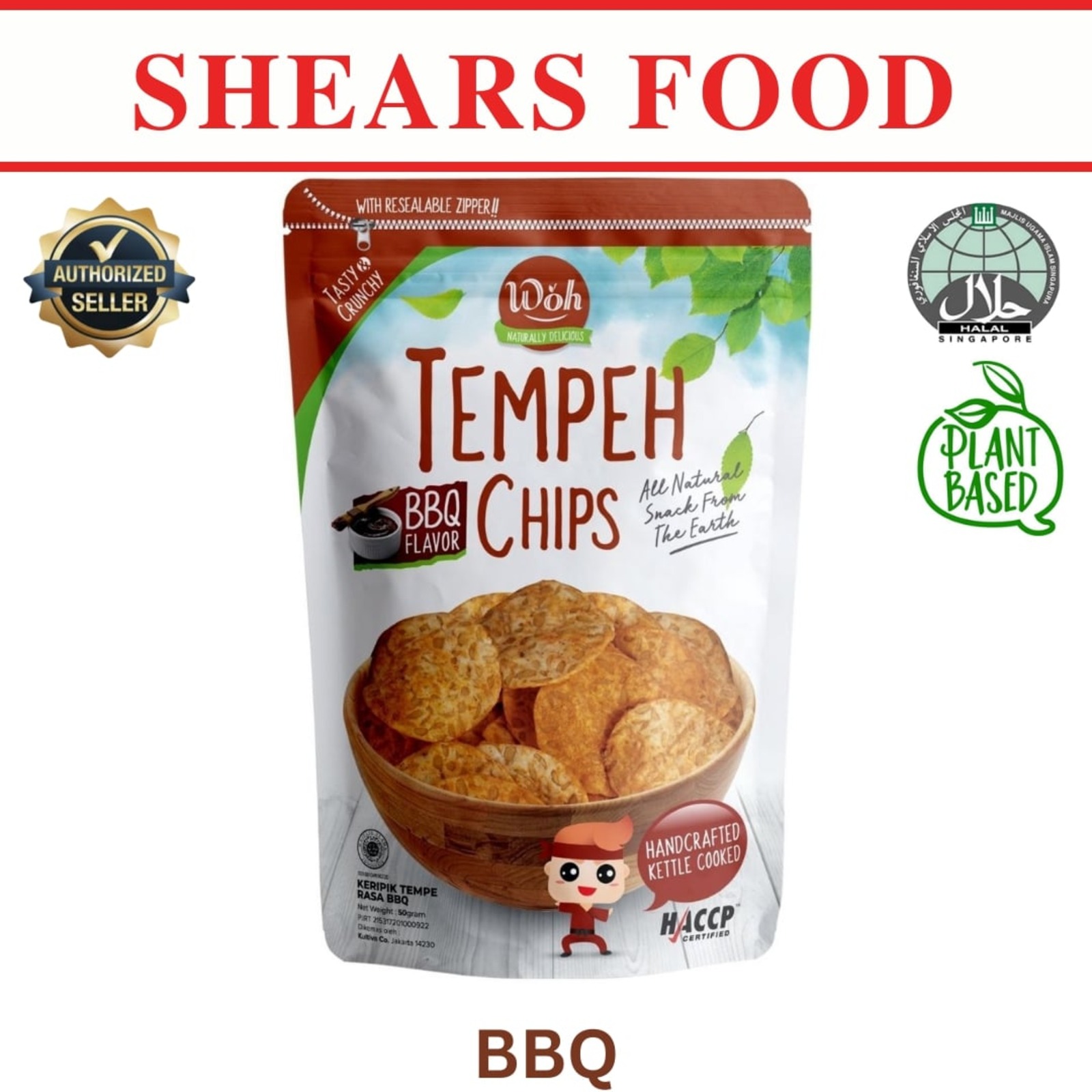 WOH Handcrafted Tempeh Chips by Shears BBQ NTUC FairPrice