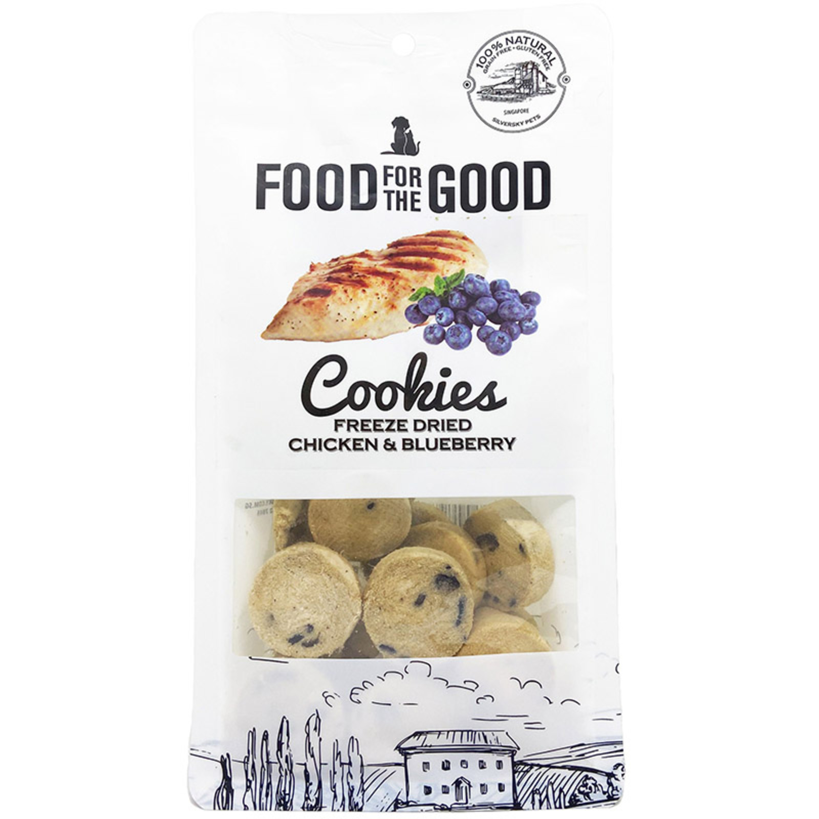 Food For The Good Freeze Dried Chicken & Blueberry Cookies NTUC FairPrice