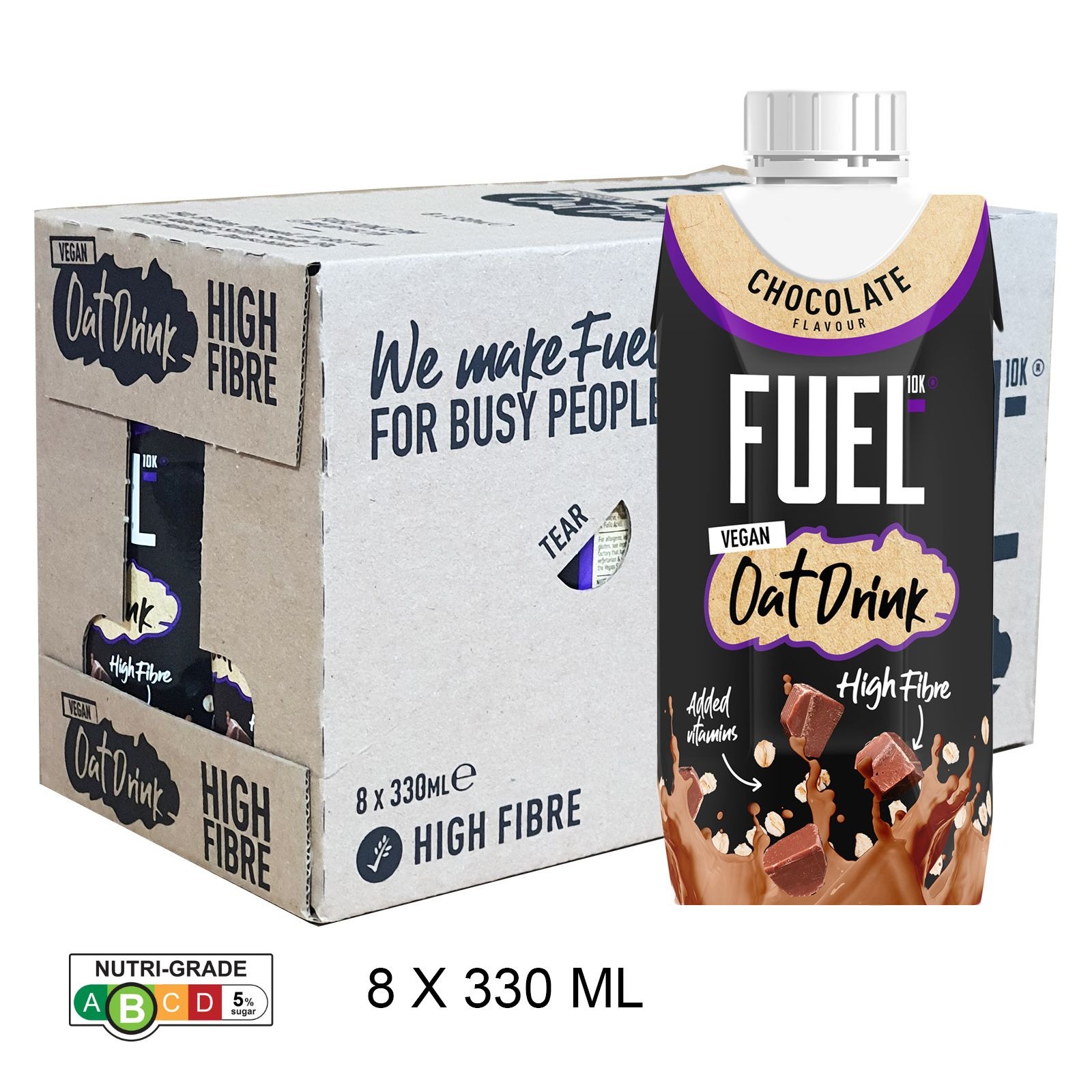 FUEL10K Chocolate Oat High Fibre Breakfast Drink 8x330MLCase NTUC