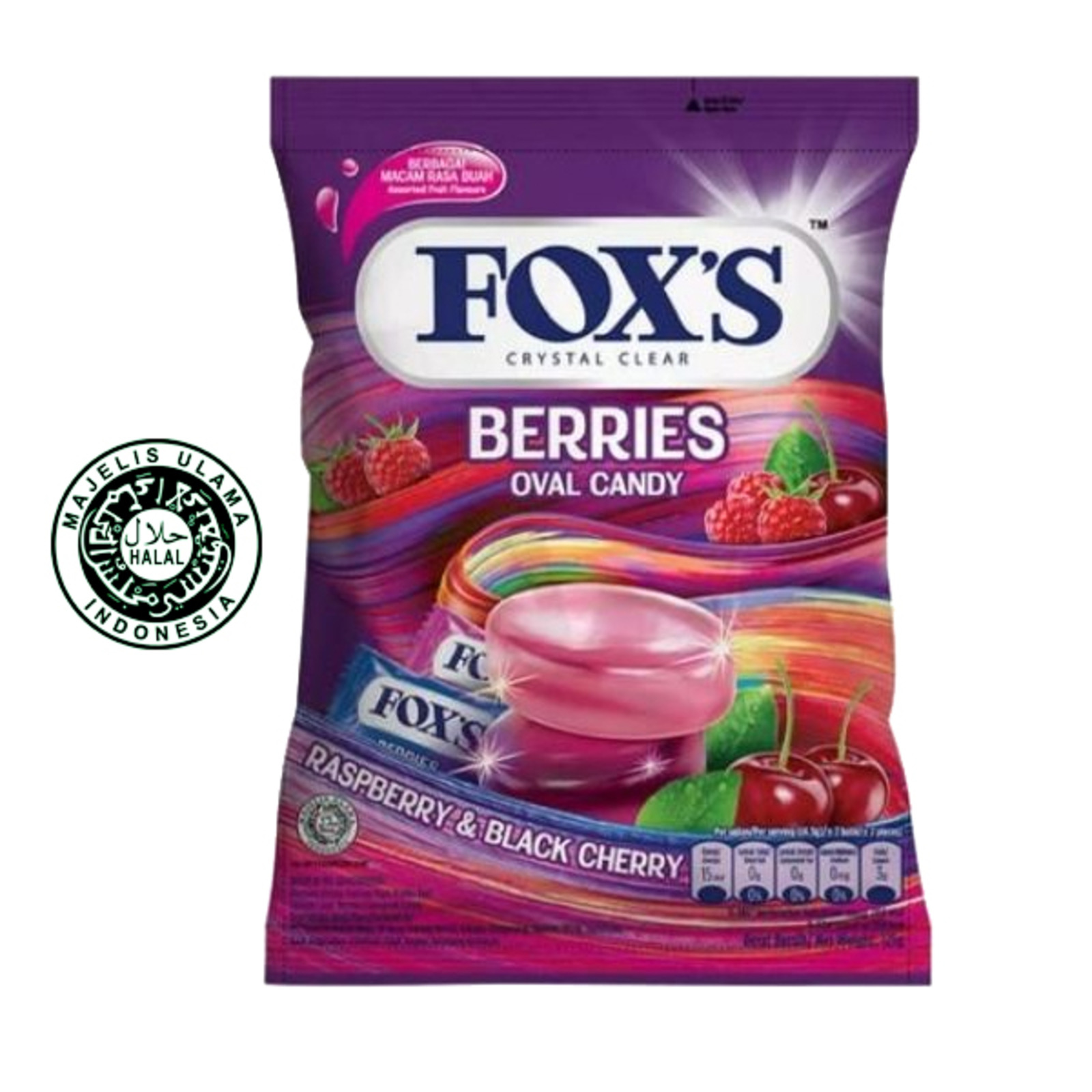 Fox's Crystal Clear Oval Candy Raspberry & BlackCherry NTUC FairPrice
