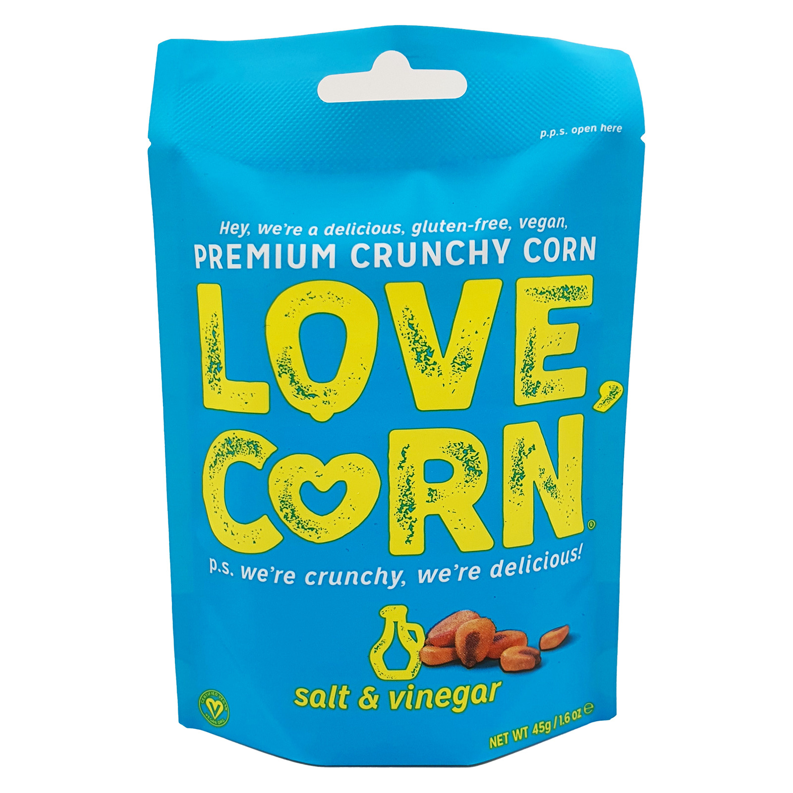 Love Corn Vegan Salt And Vinegar Premium Crunchy Corn NTUC FairPrice