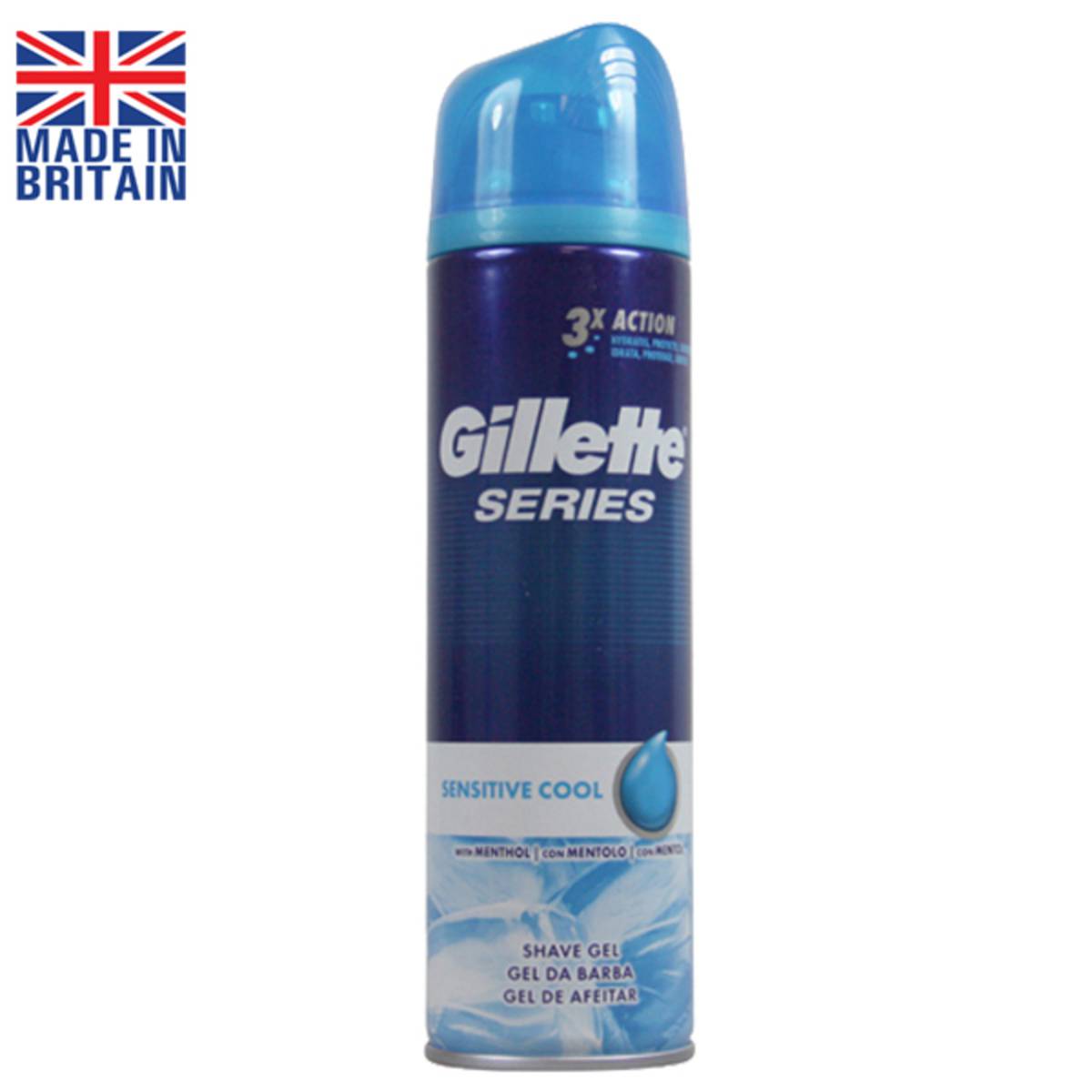Gillette Shaving gel Sensitive Cool, 3X action with Menthol NTUC