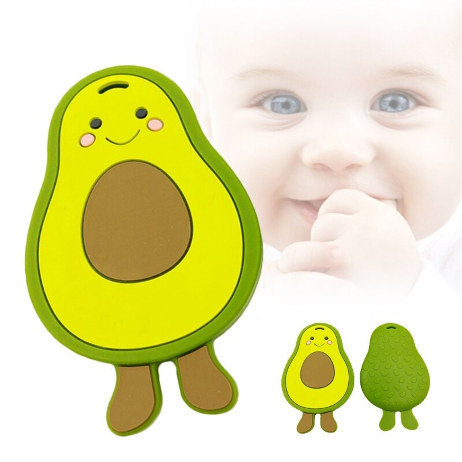 3FROGS Food Grade Silicone Baby Teether (Avocado) NTUC FairPrice