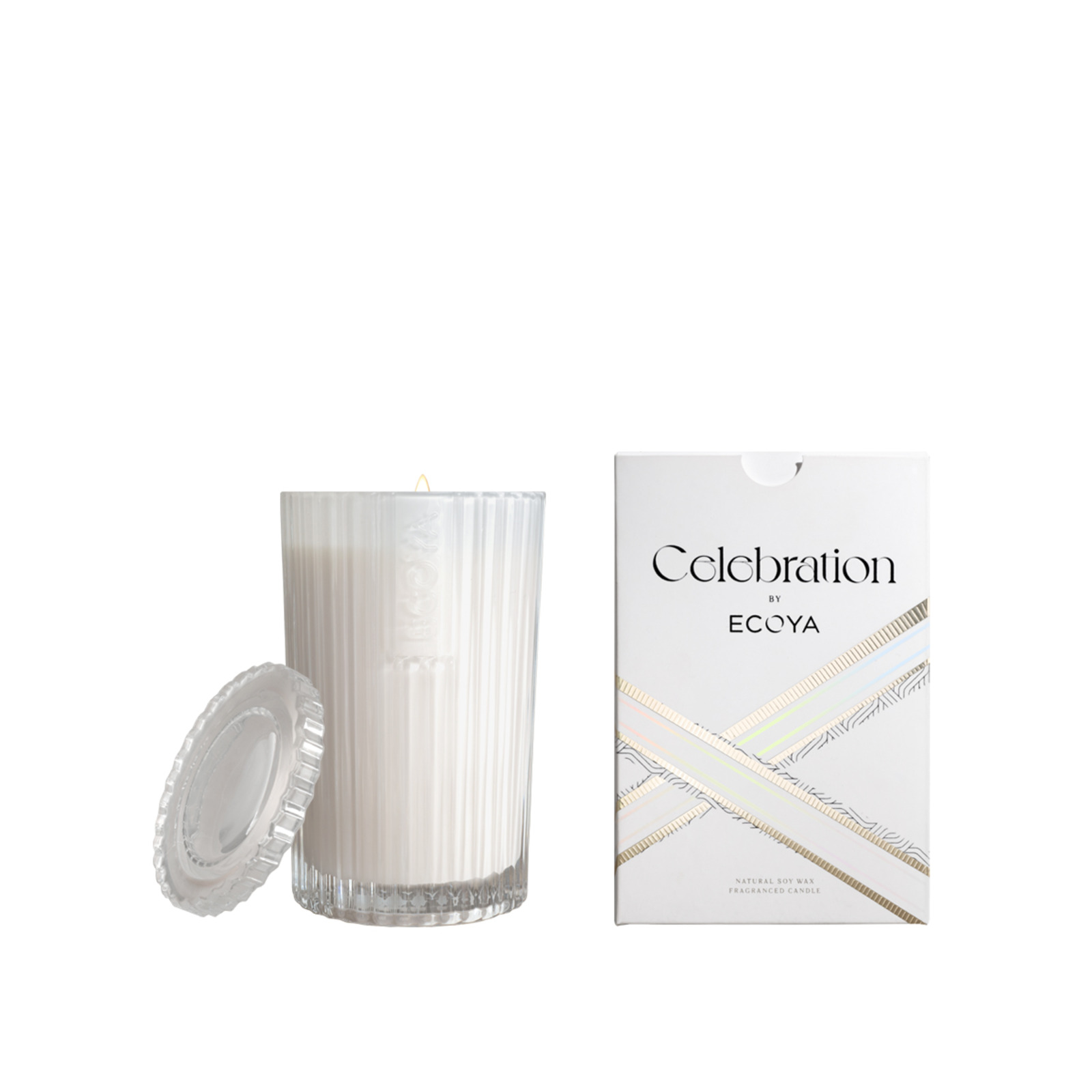 Ecoya White Musk & Warm Vanilla Celebration Soy Wax Candle NTUC FairPrice