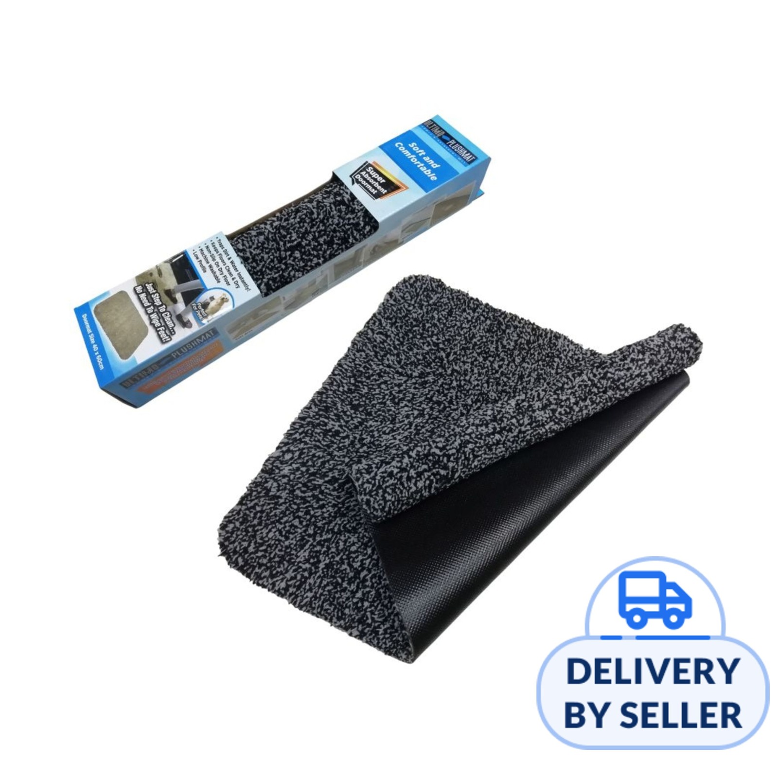 JML Ultimo Plush Mat Black White NTUC FairPrice