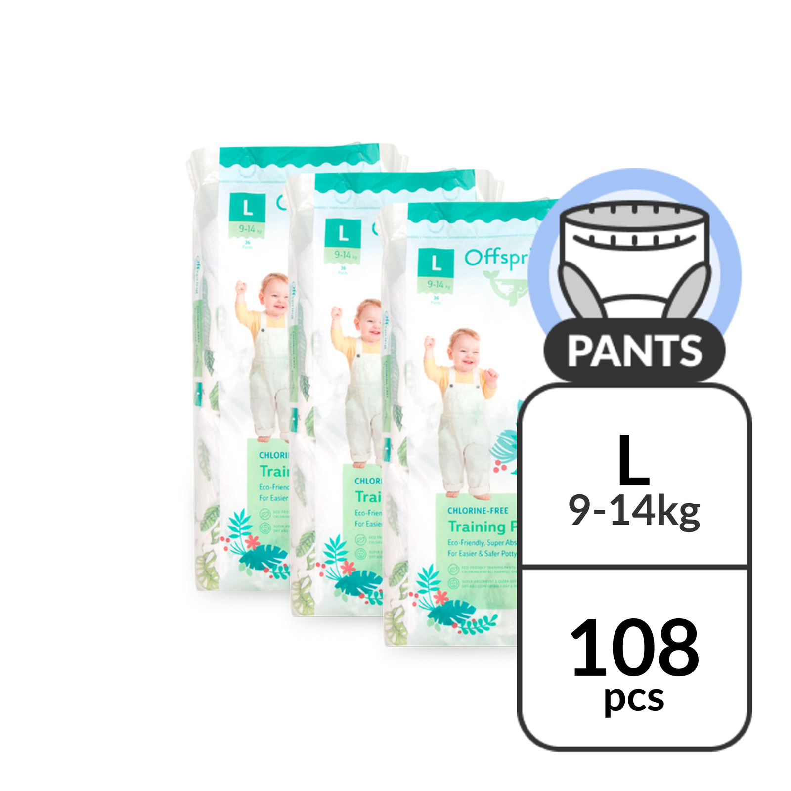 Offspring Fashion Diaper 3 Pack Bundle Pants Large NTUC FairPrice
