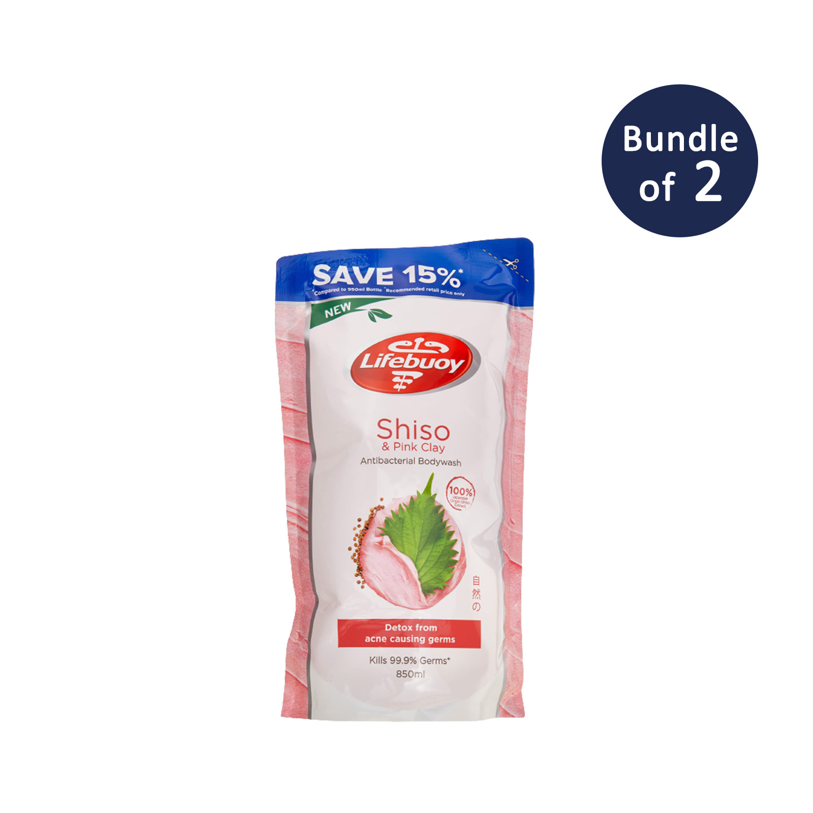 Lifebuoy Pink clay Body Wash Refill 850ml x2 NTUC FairPrice