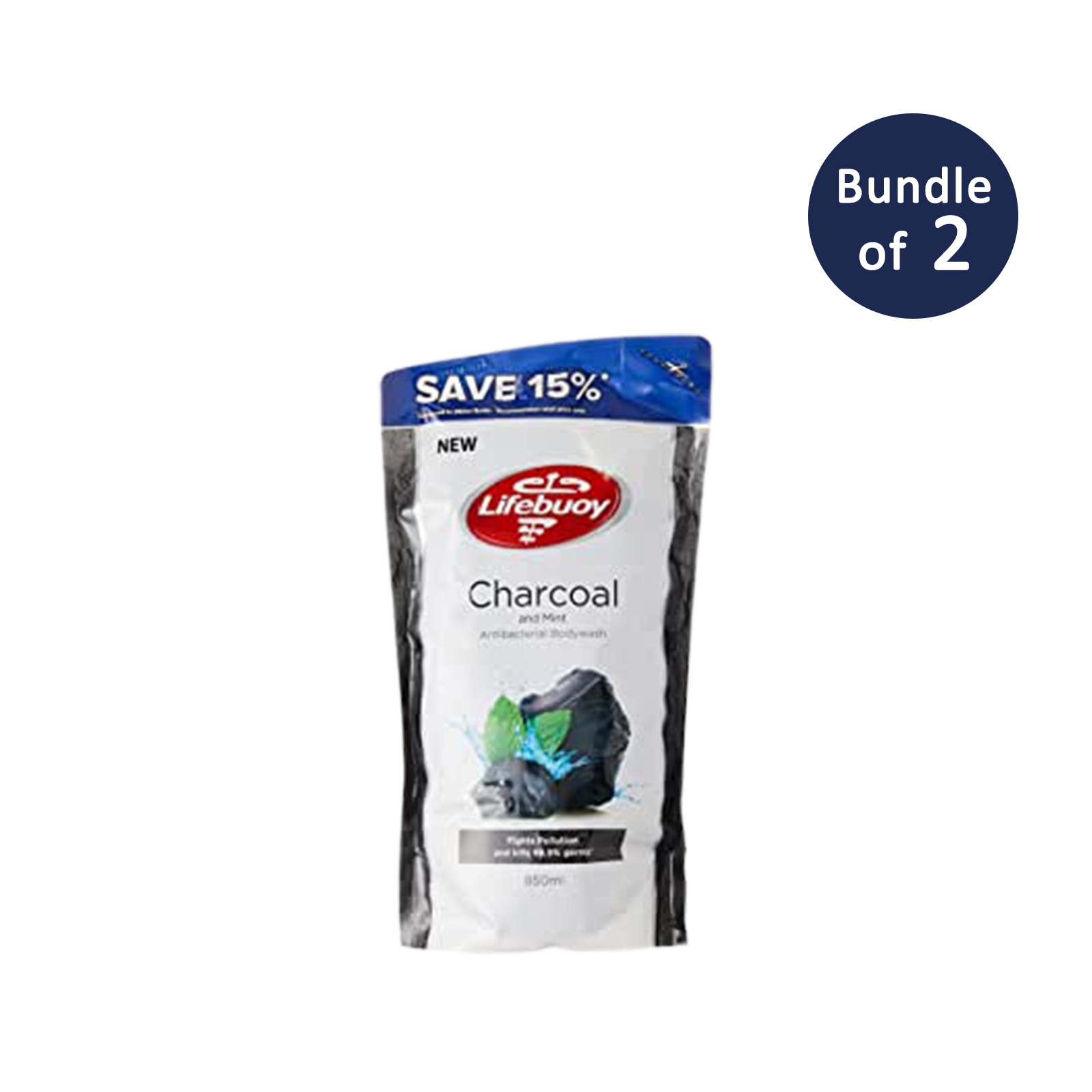 Lifebuoy Charcoal Body Wash Refill 850ml x2 NTUC FairPrice