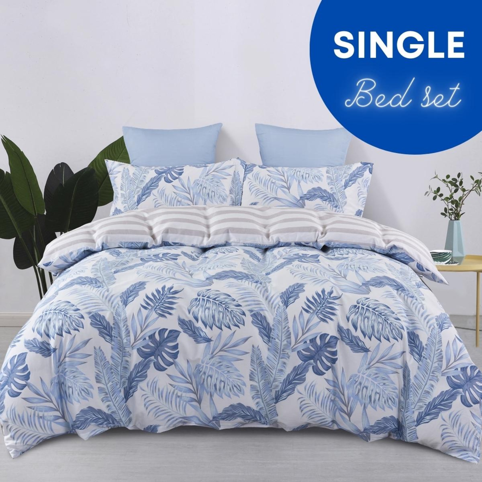 Rinco 100 Cotton 600TC Bed Set (Single) Geraldine NTUC FairPrice