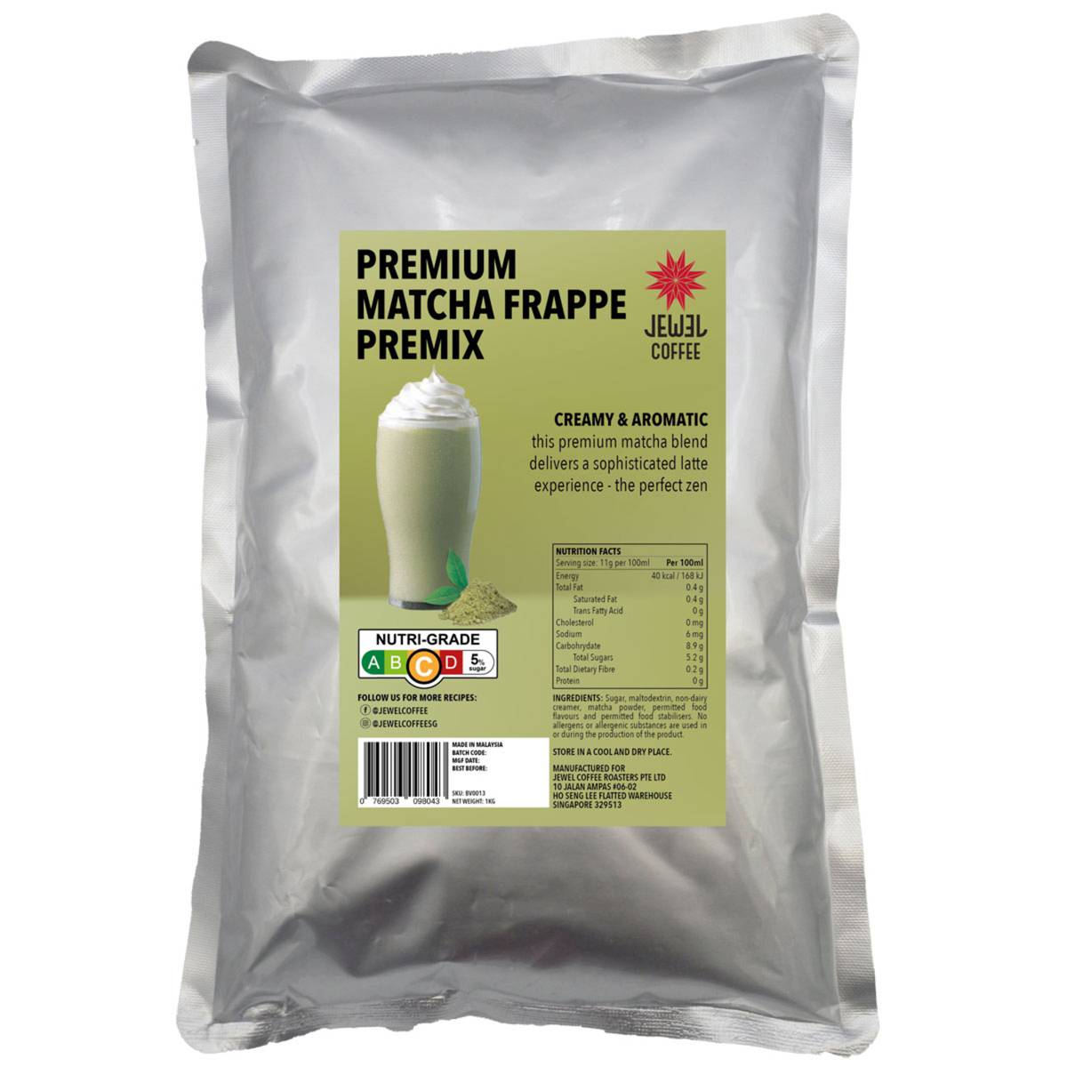 Jewel Coffee Premium Matcha Frappe Premix NTUC FairPrice