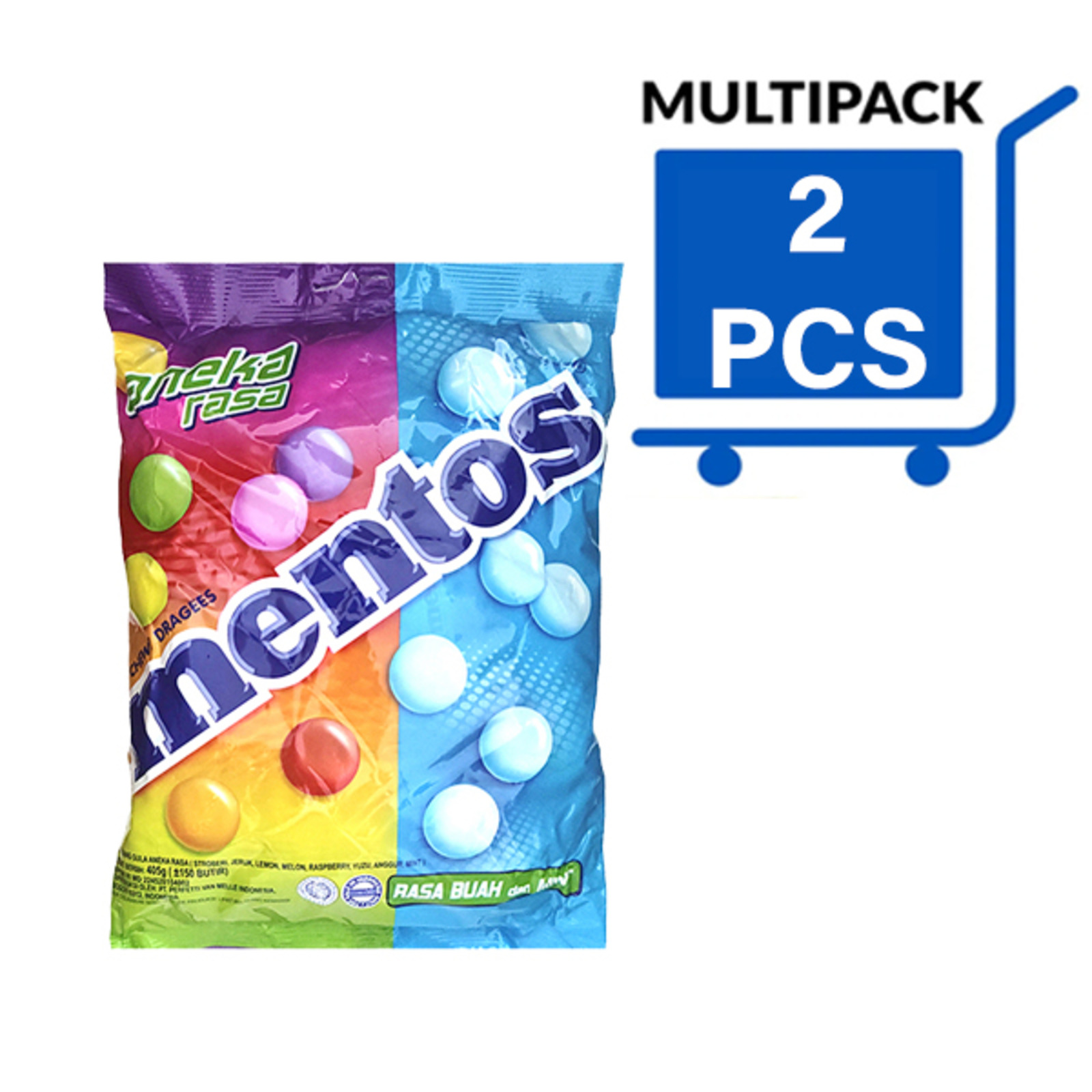 Mentos Mint & Fruity (Aneka Rasa) Chewy Dragees 2S NTUC FairPrice