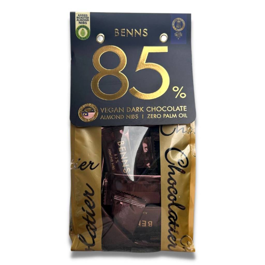 Benns 85 Vegan Dark Chocolate Mini Bar with Almond Nibs NTUC FairPrice