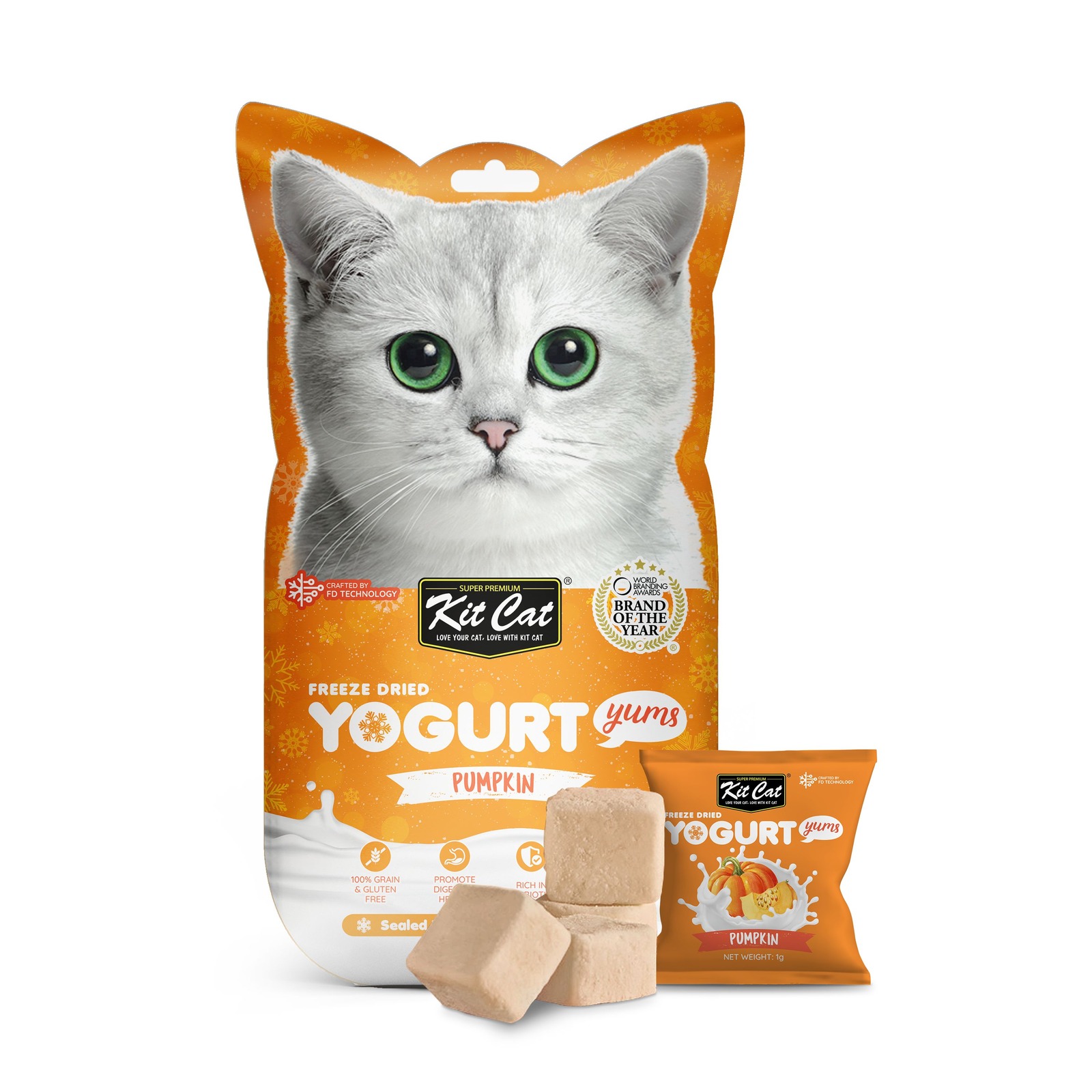 Kit Cat Freeze Dried Cat Treats Yogurt Yums Pumpkin NTUC FairPrice