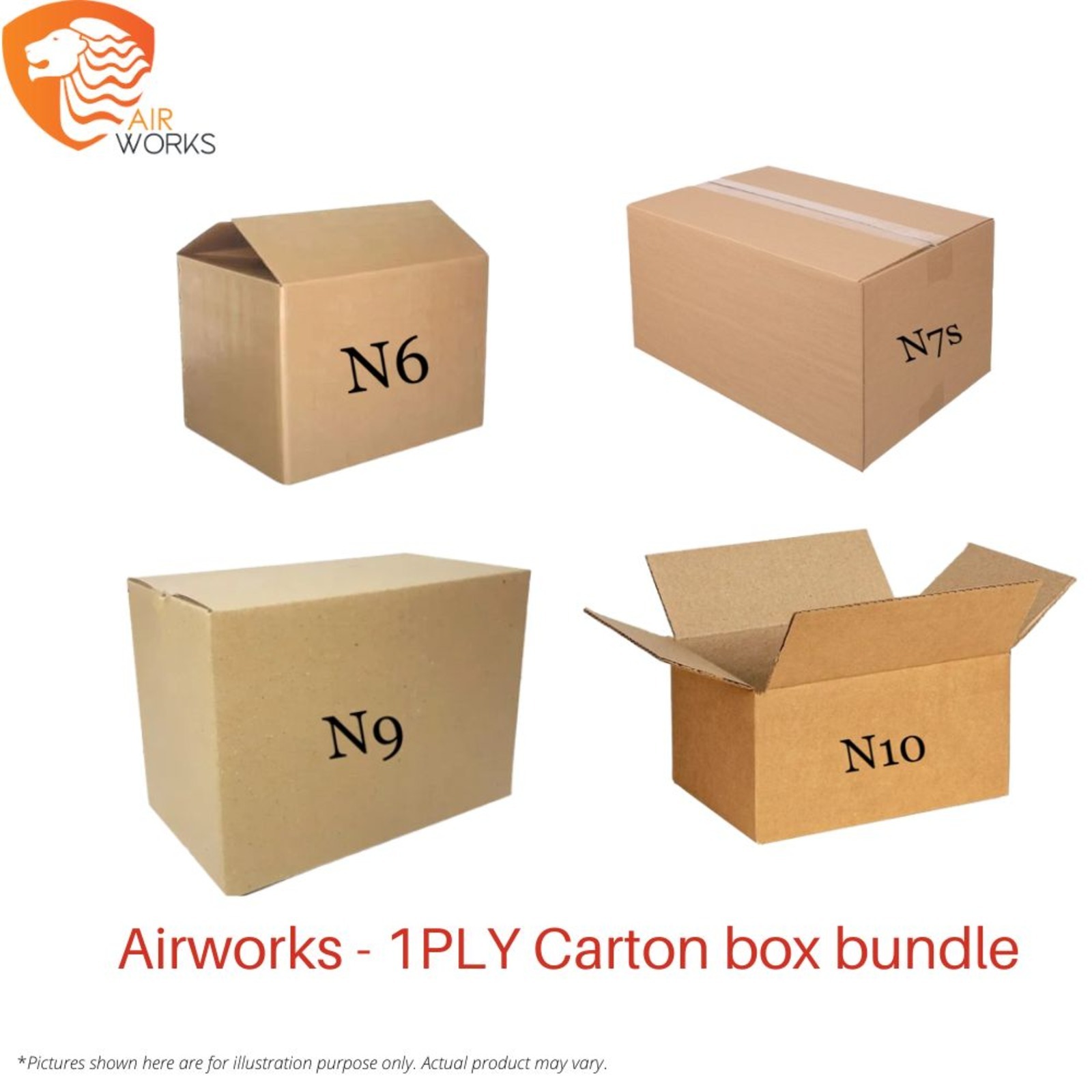 Airworks 1Ply 8 smooth finish Carton box bundle NTUC FairPrice