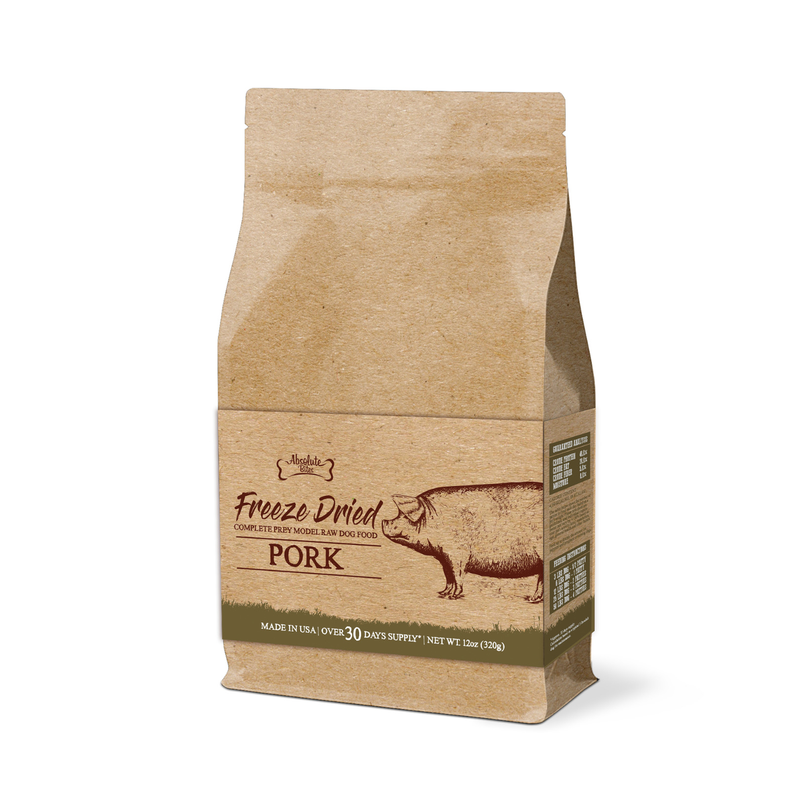 Absolute Bites Freeze Dried Raw Pork Dog Food NTUC FairPrice