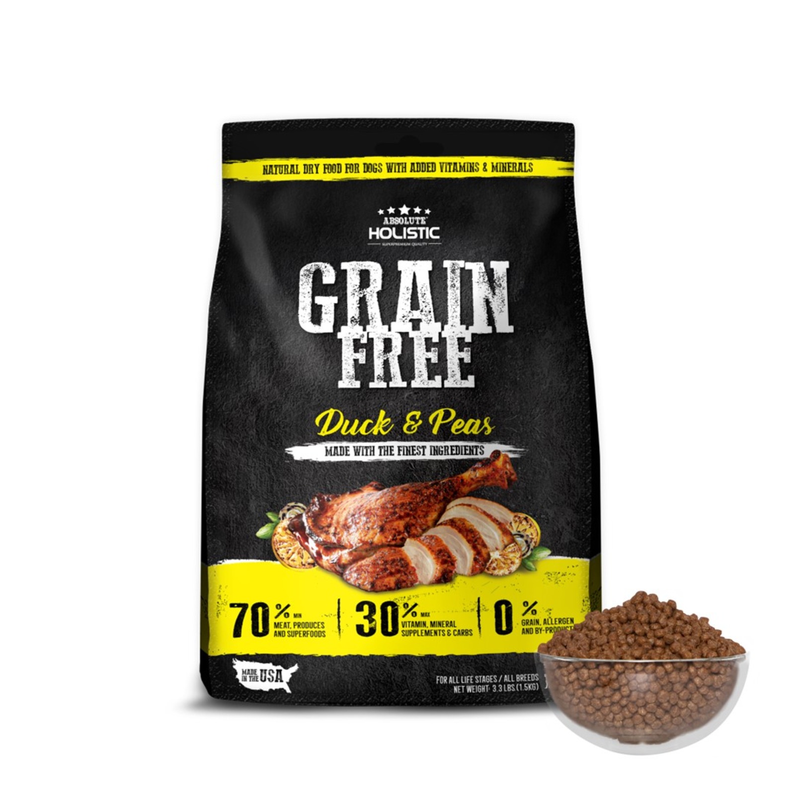 Absolute Holistic Grain Free Dry Dog Food Duck And Peas NTUC FairPrice