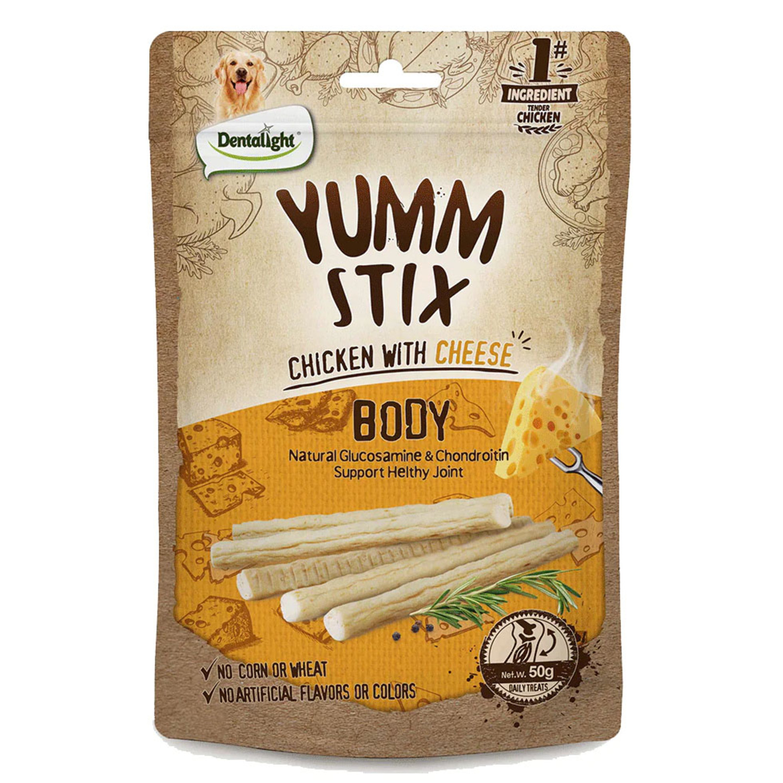Dentalight Yumm Stix Chicken with Cheese 50g Dog Treat NTUC FairPrice