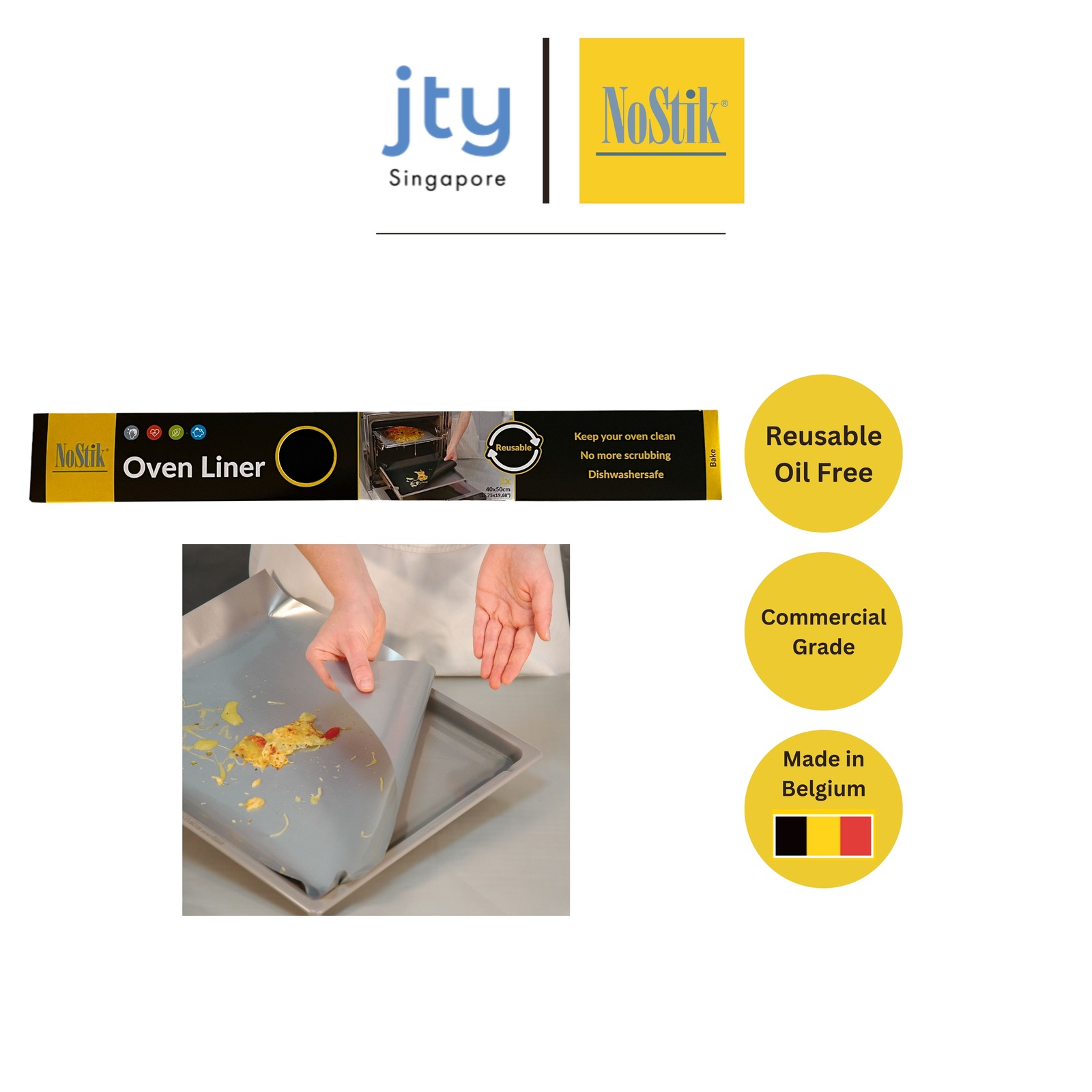 NoStik Reusable Oven Protector Liner Heavy Duty Silver Regula NTUC