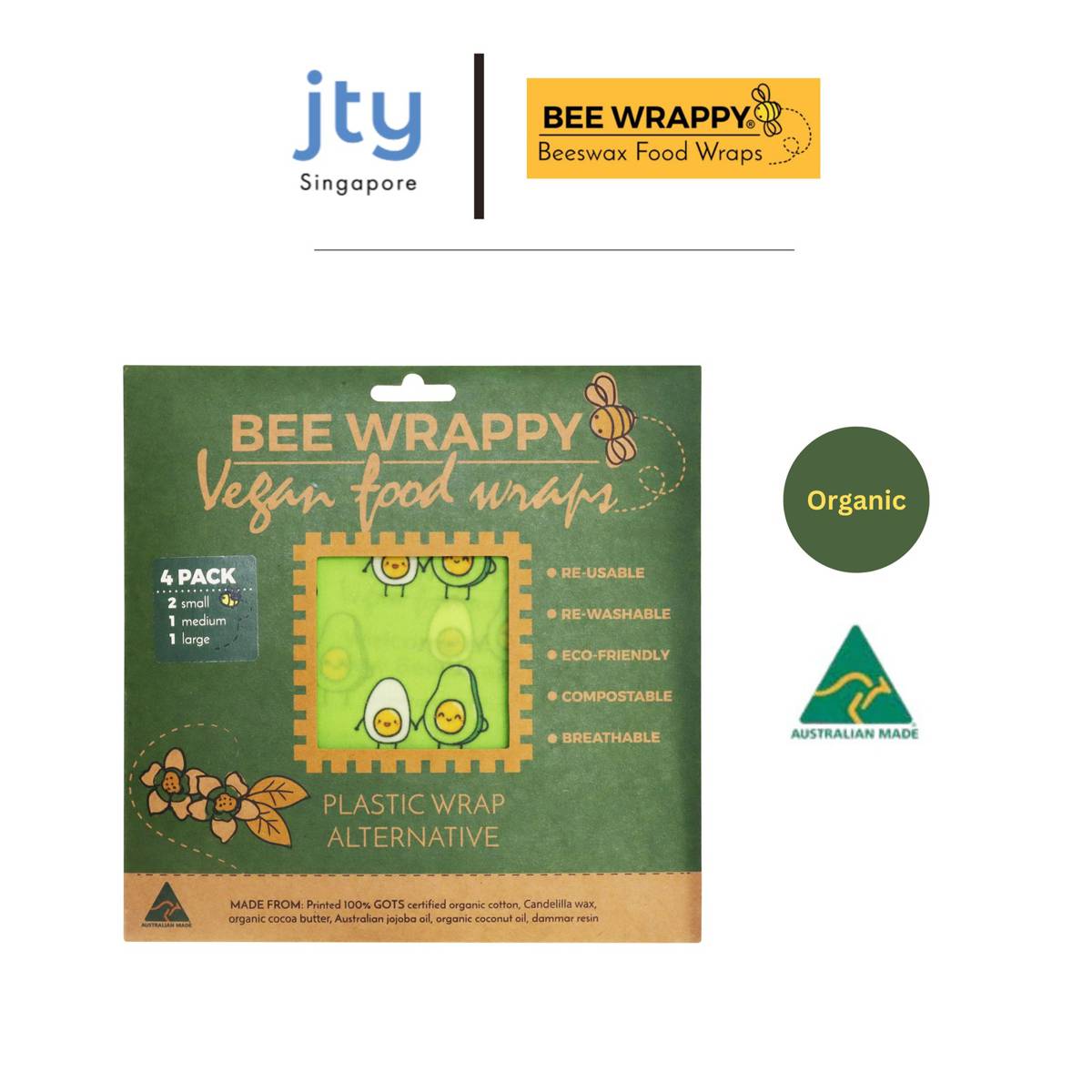 Bee Wrappy Beeswax Food Wraps Reusable Food Wrap NTUC FairPrice