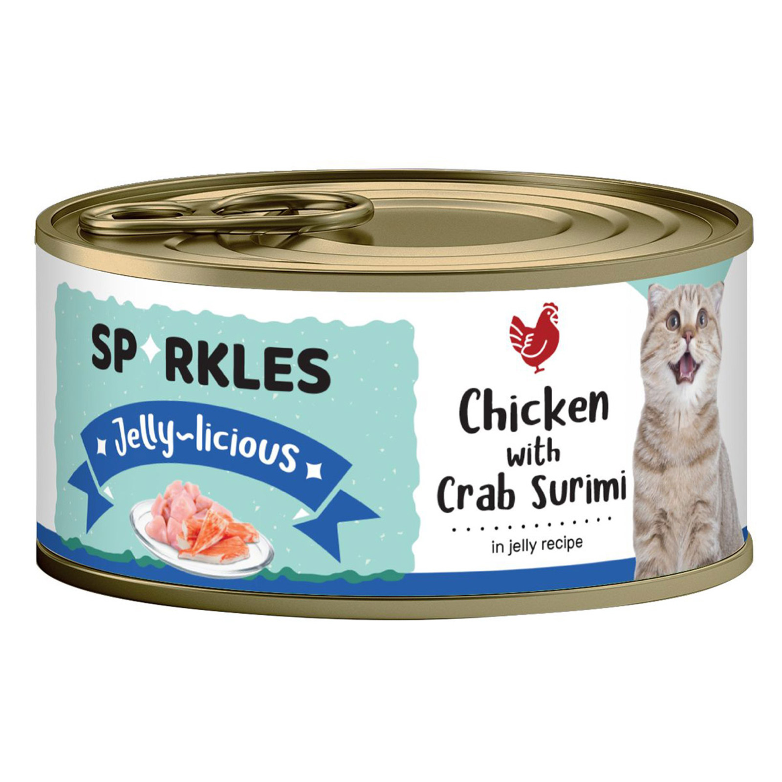 Sparkles Jellylicious Chicken with Crab Surimi Cat Can NTUC FairPrice