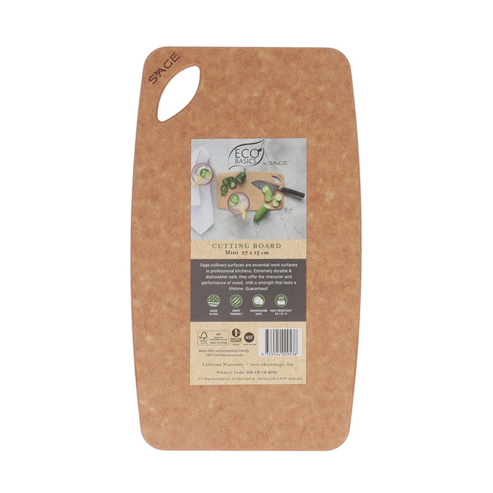White Magic Eco Basics Sage Cutting Board Mini NTUC FairPrice