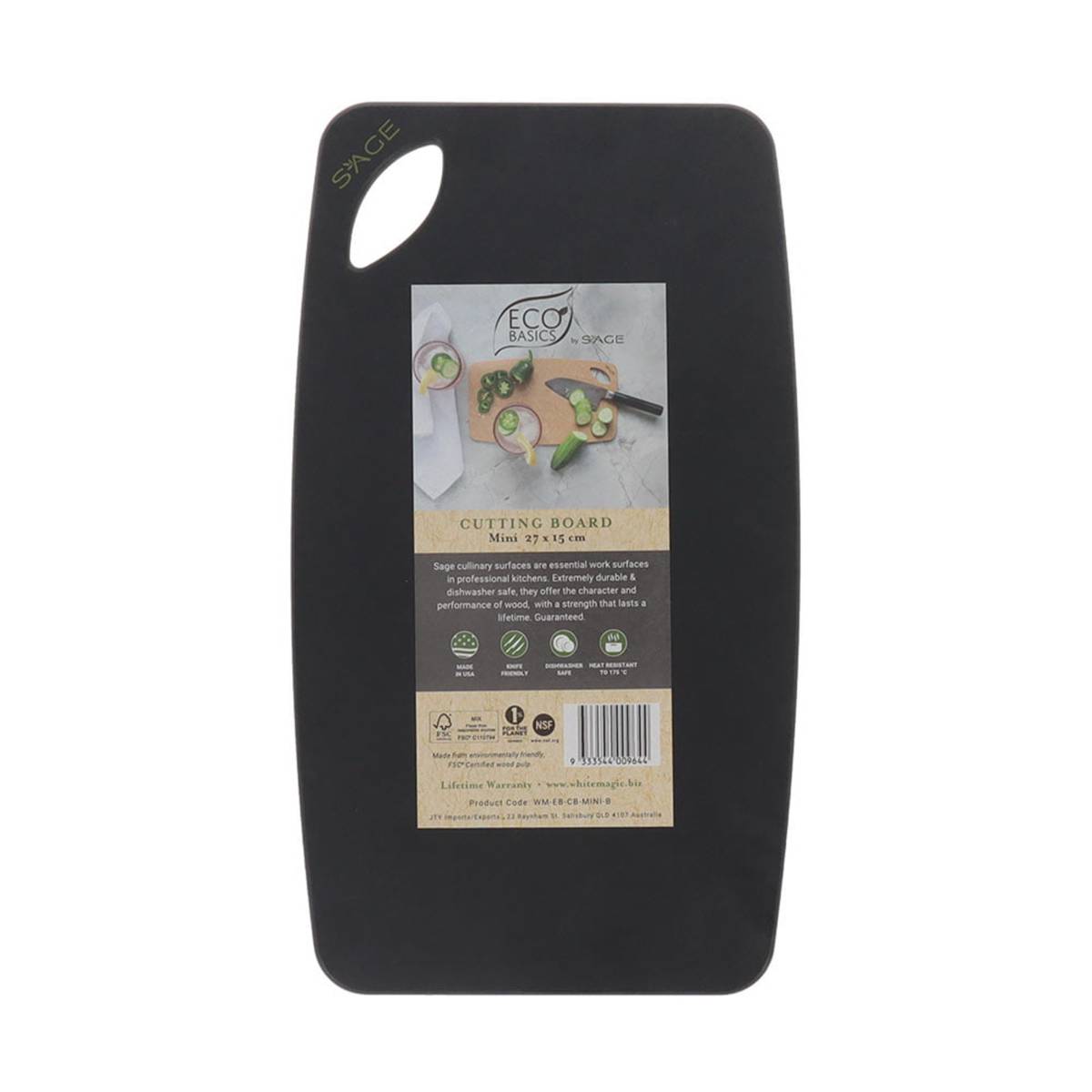 White Magic Eco Basics Sage Cutting Board Mini Black NTUC FairPrice