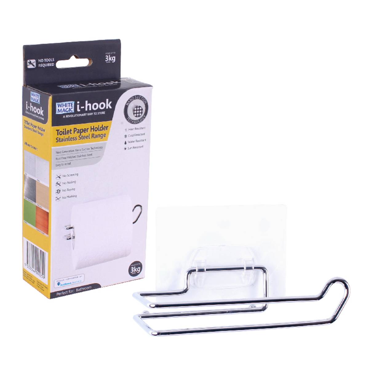 White Magic ihook Toilet Paper Holder Stainless Steel Range NTUC