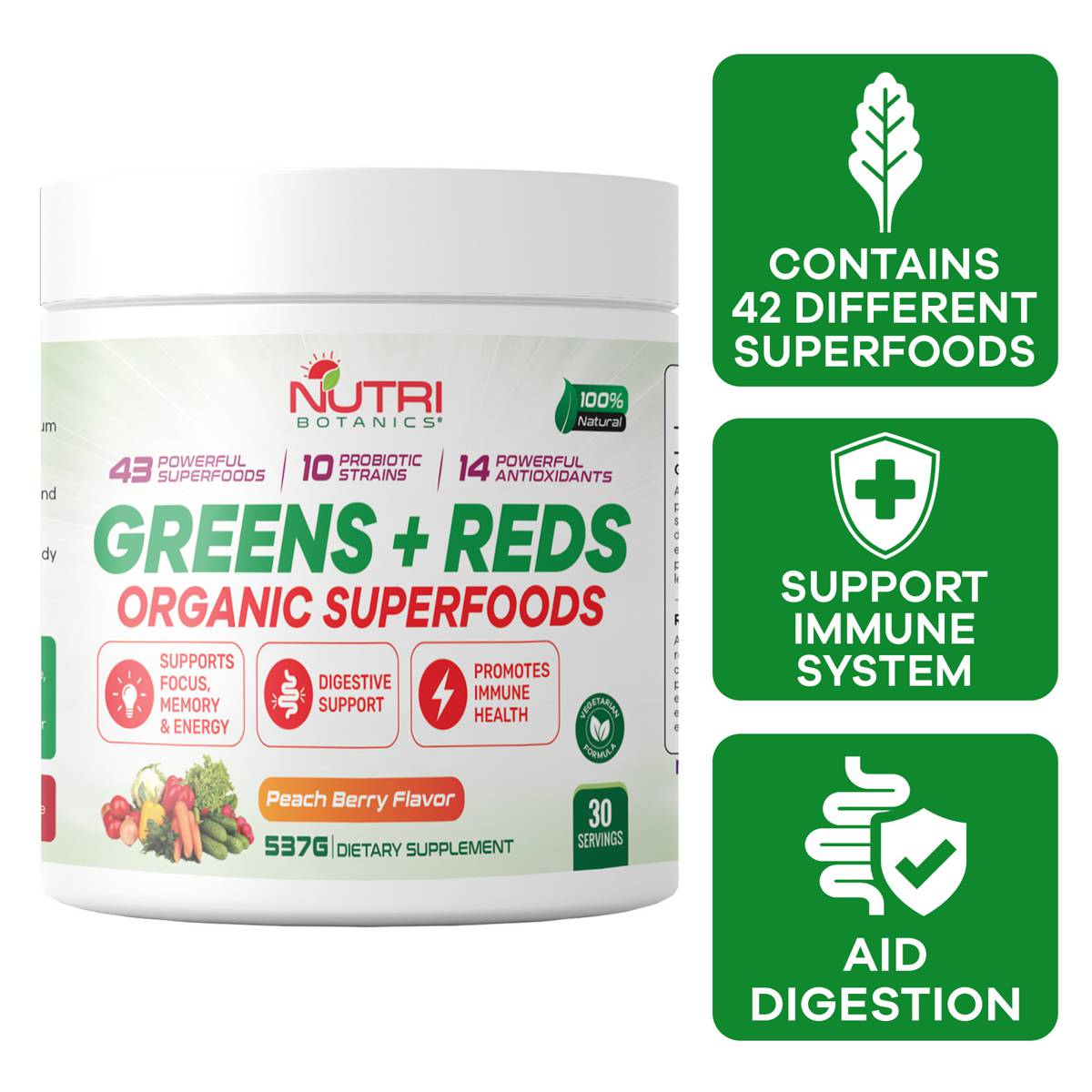 Nutri Botanics Green N Red Superfood + Probiotics Supplement NTUC
