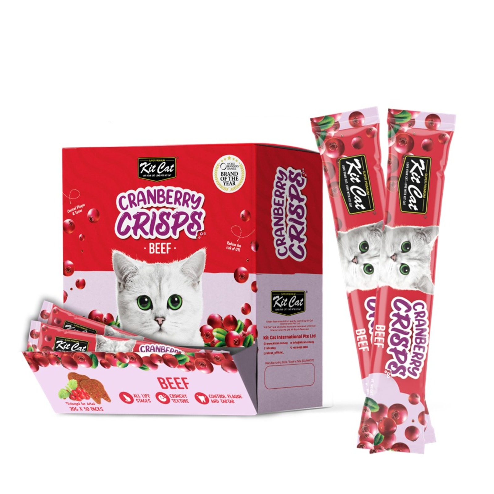 Kit Cat Cranberry Crisps Cat Treats Beef NTUC FairPrice