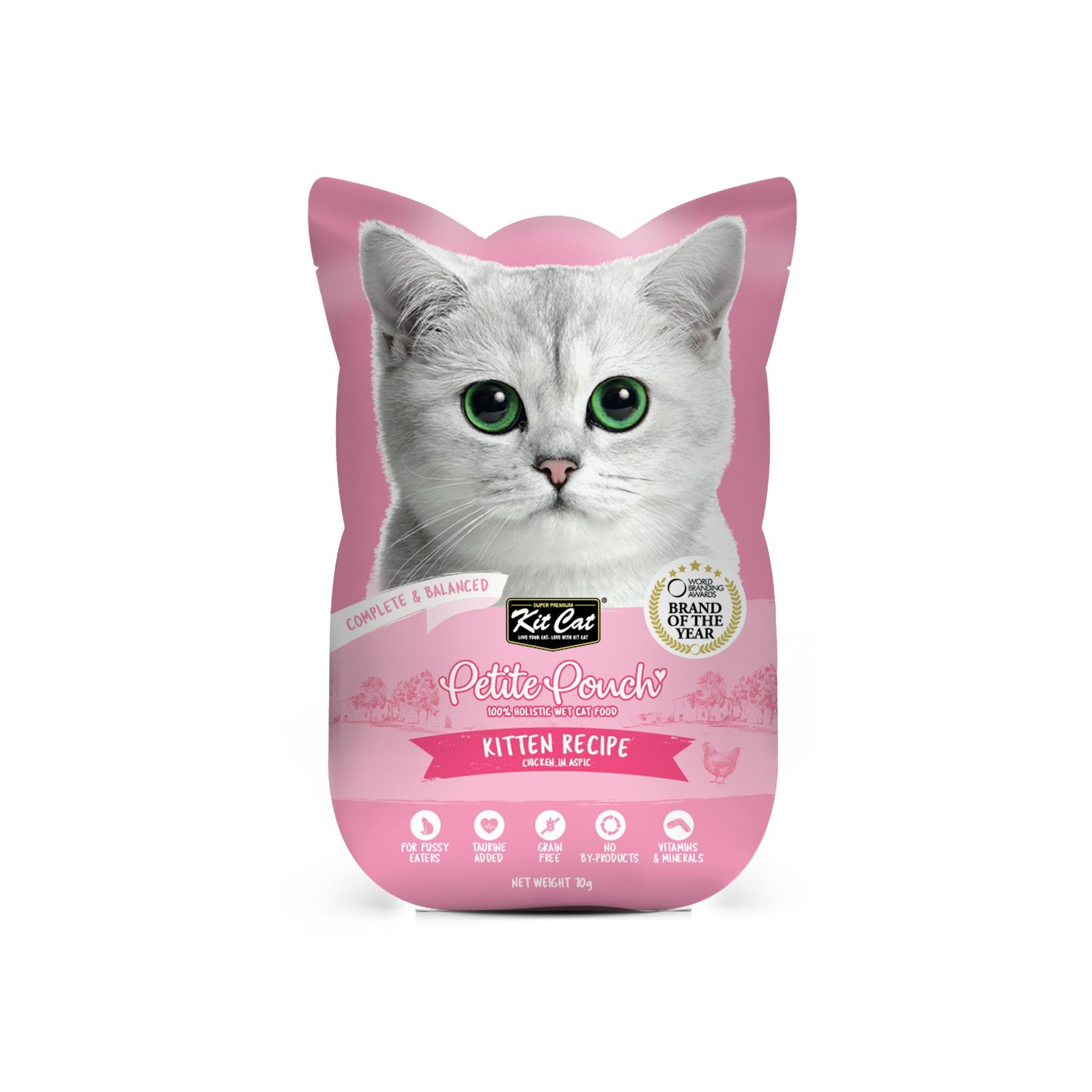 Kit Cat Petite Pouch For Cats Kitten Chicken in Aspic NTUC FairPrice