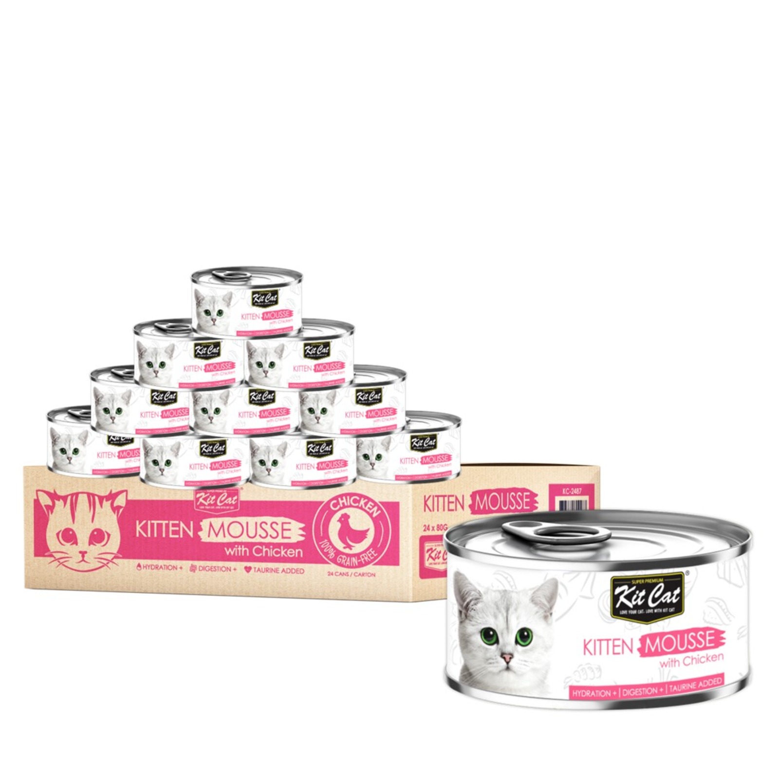 Kit Cat Kitten Mousse With Chicken Toppers For Cats NTUC FairPrice