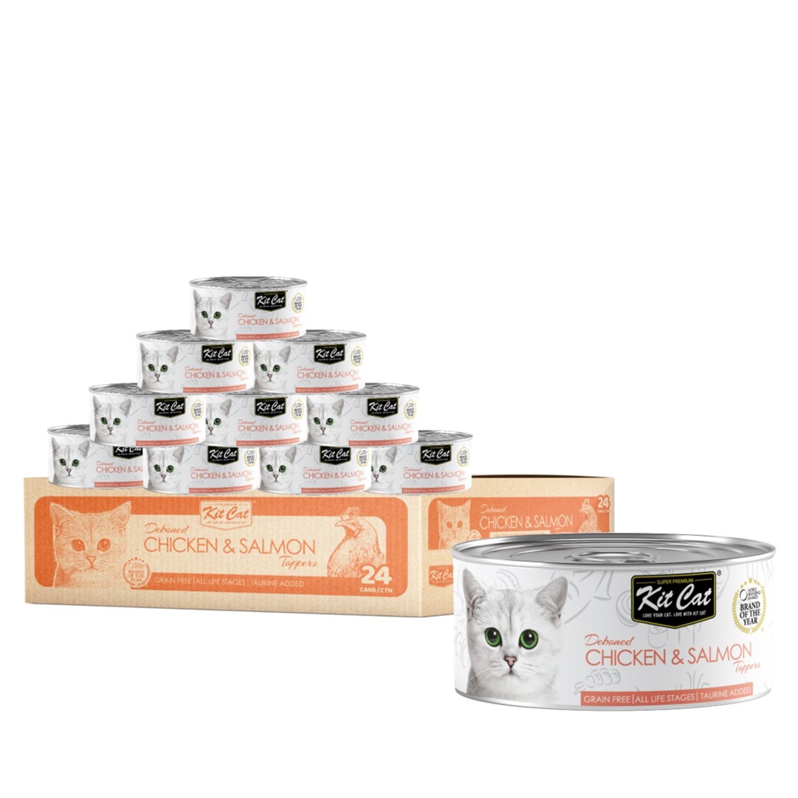 Kit Cat Chicken & Salmon 80g (1 Box 24pcs) main image 0