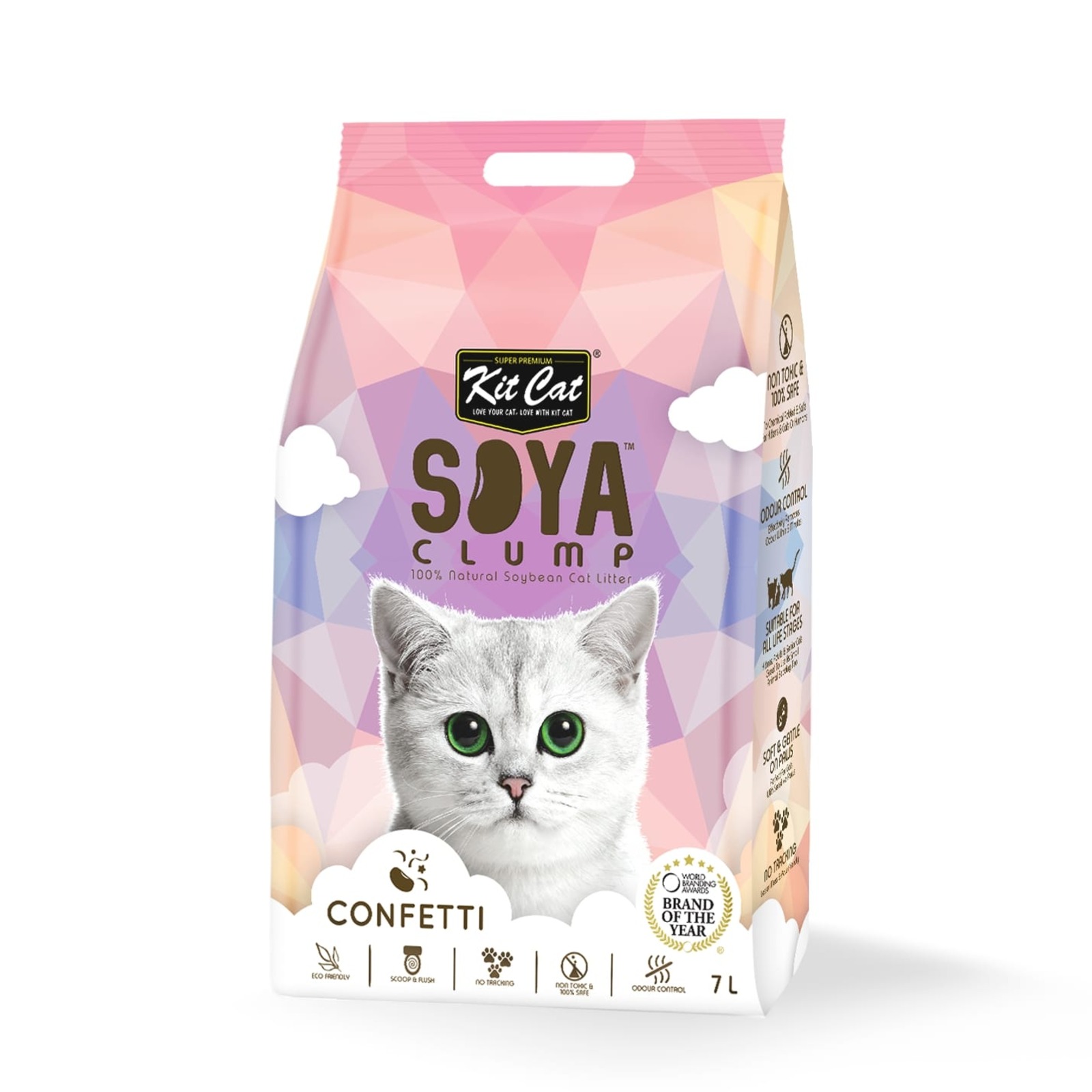 View of Kit Cat SoyaClump Soybean Cat Litter - Confetti | NTUC FairPrice