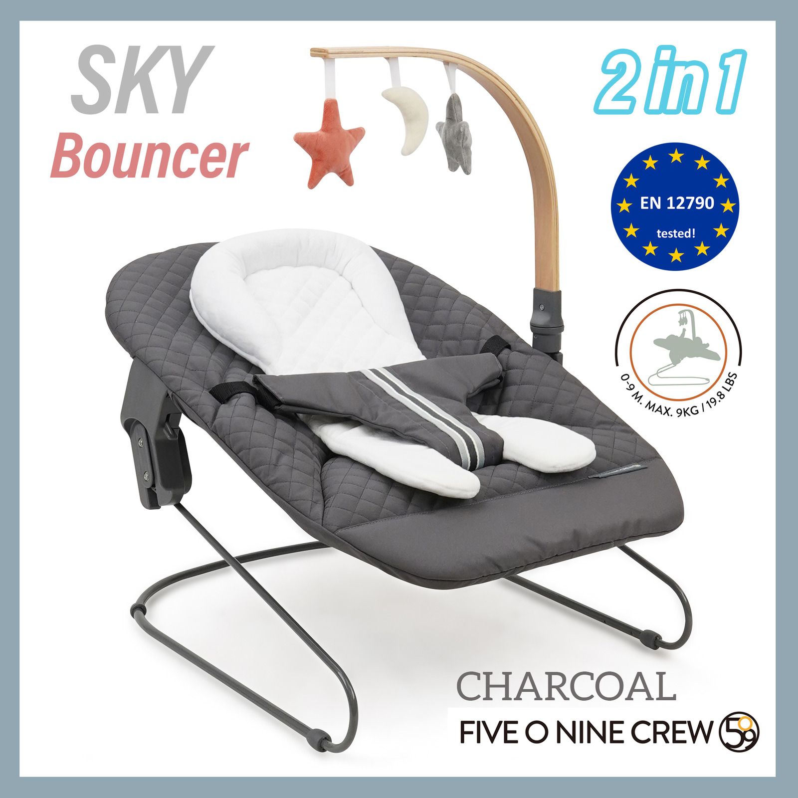 Jstyle 509 Crew Sky Bouncer Set Charcoal 2 X 71CM NTUC FairPrice
