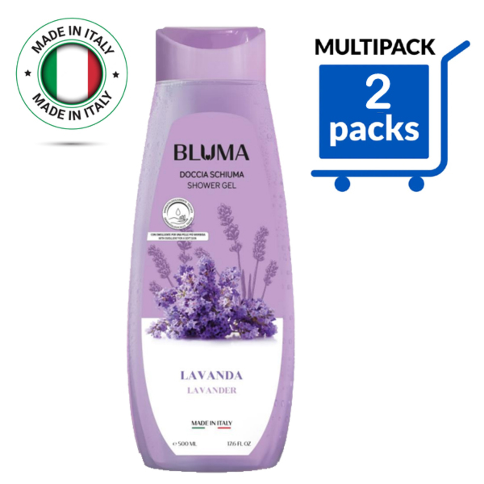 Bluma Italy Lavender Showergel Refresh,Moisture & Dermo Teste NTUC