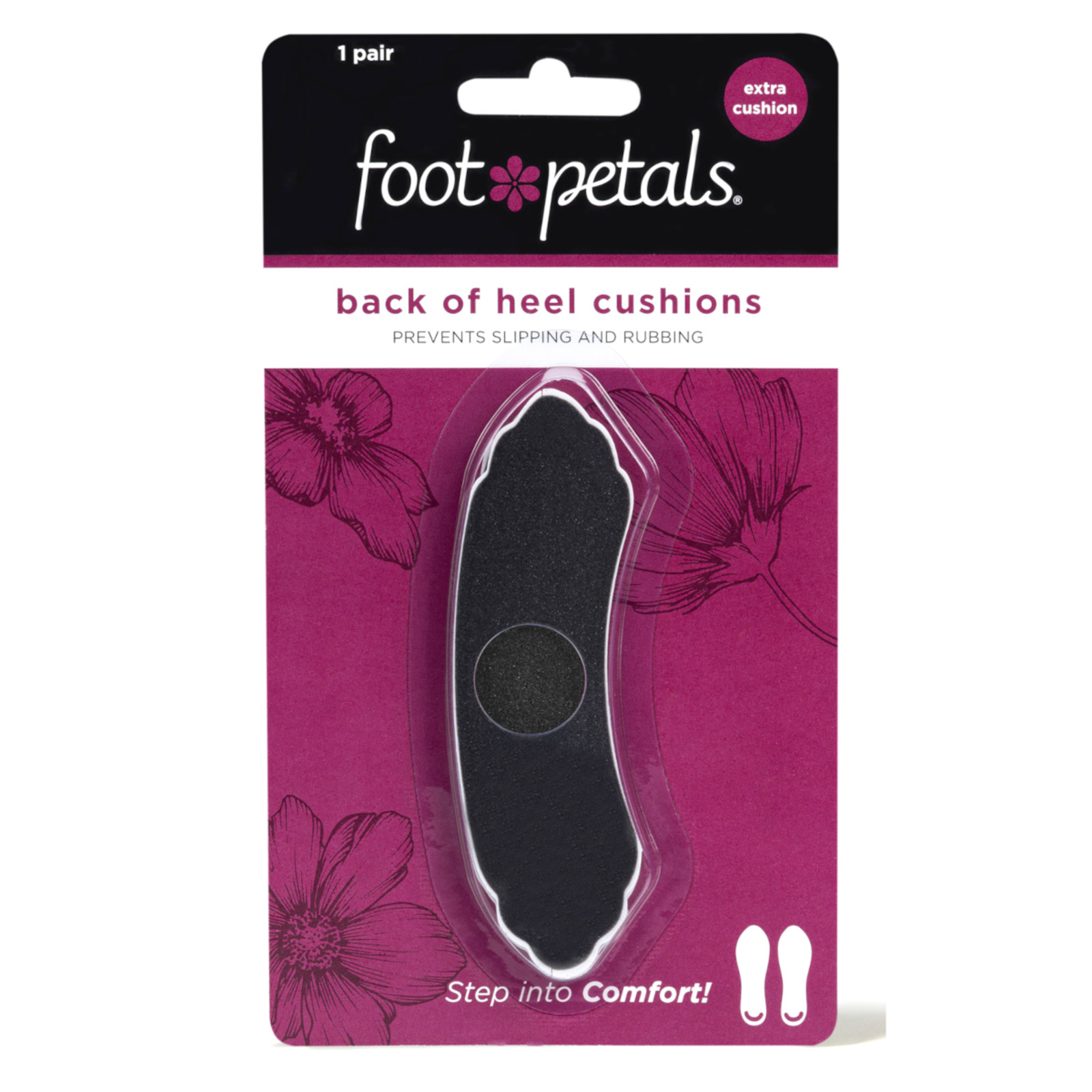 Foot Petals Back of HeelCushions 1pair W EXTRA CUSHION Black NTUC