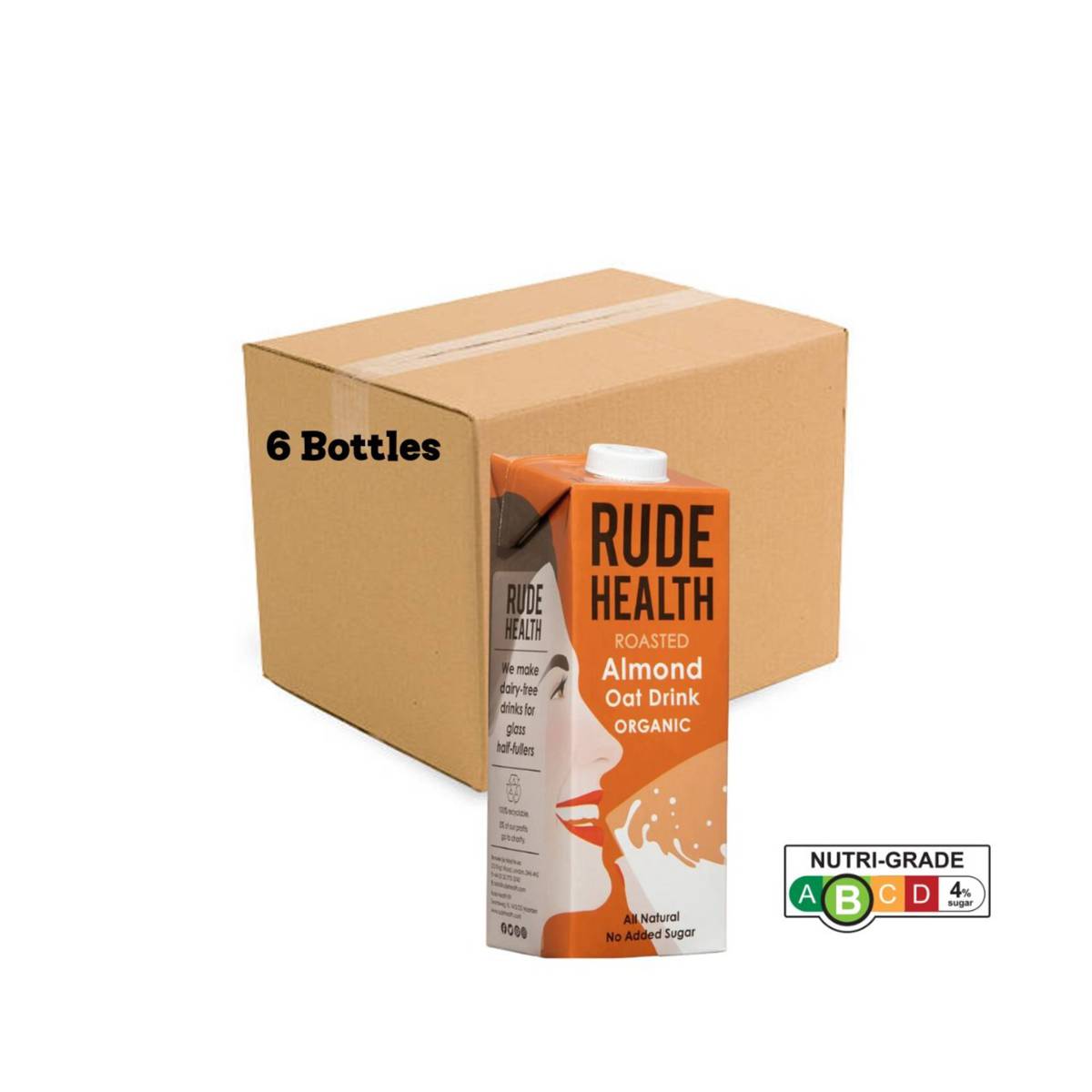Rude Health [BUNDLE OF 6] Organic Roasted Almond Oat Drink NTUC FairPrice
