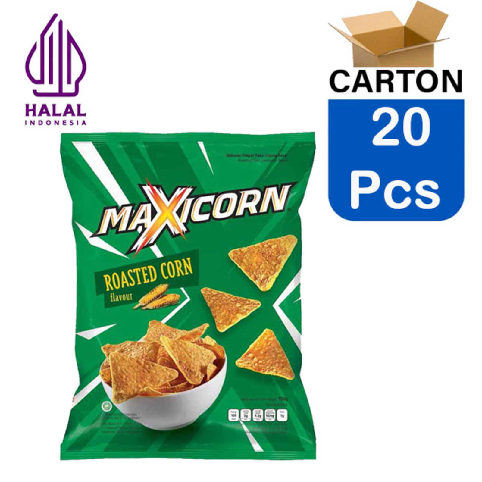 Maxicorn Snacks Roasted Corn Flavored Tortilla Chips x 20 NTUC FairPrice