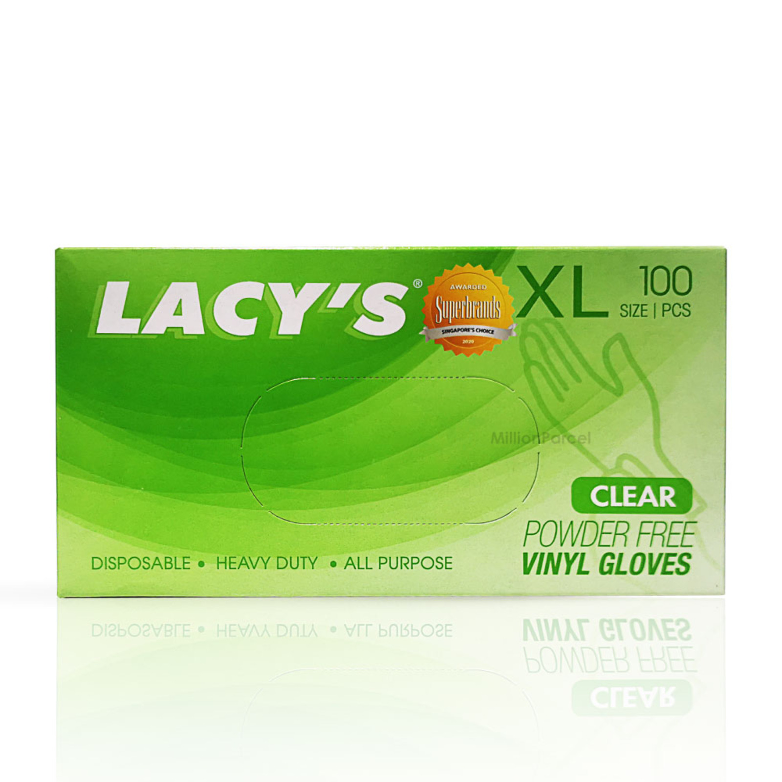 Lacys Clear Vinyl Gloves Powder Free XL Size NTUC FairPrice
