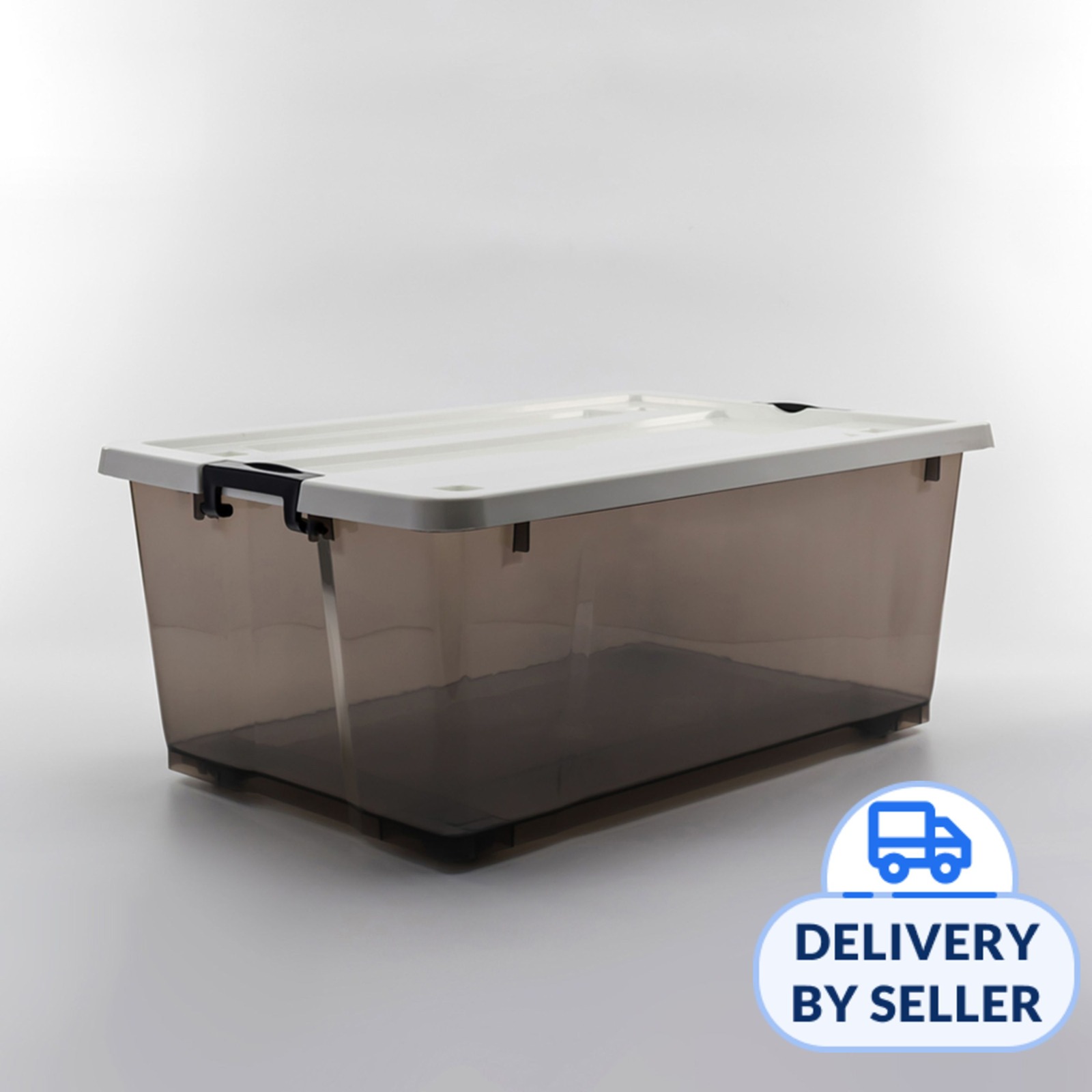 HOUZE 'EDGY' 35L Storage Box with Wheels (Smoke Grey) NTUC FairPrice