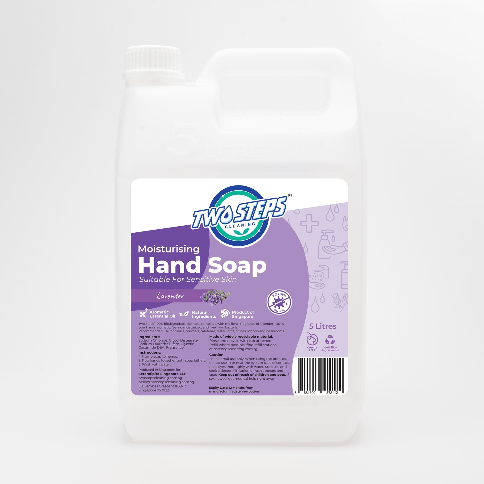 Two Steps Cleaning Hand Soap Eco Refill Lavender NTUC FairPrice