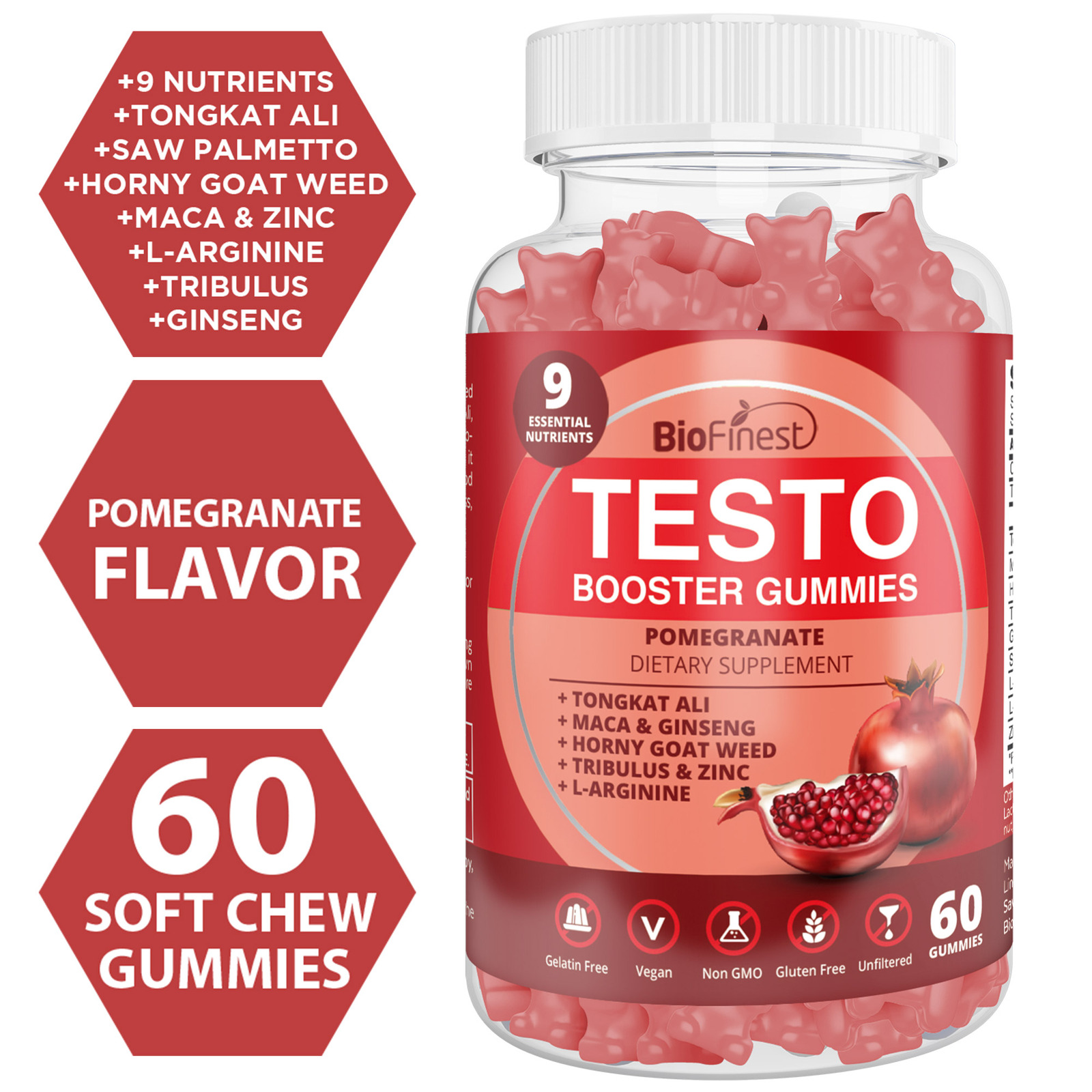 Biofinest Testosterone Booster Gummy Tongkat Ali Maca Tribulu NTUC