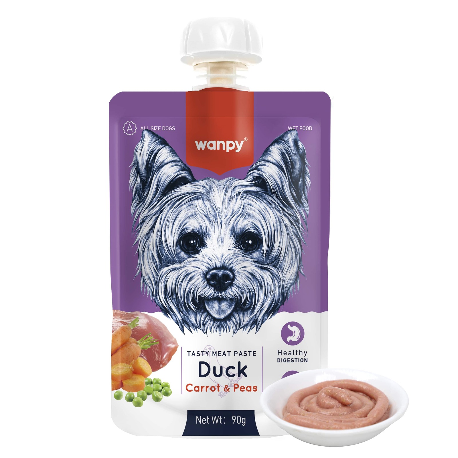 Wanpy Liquid Meat Paste Dog Treats Duck (Carrot & Pea) NTUC FairPrice
