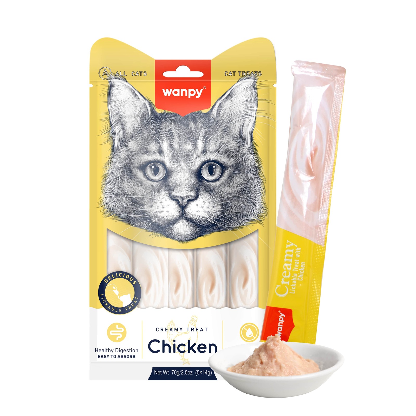 Wanpy Creamy Lickable Cat Treats Chicken NTUC FairPrice