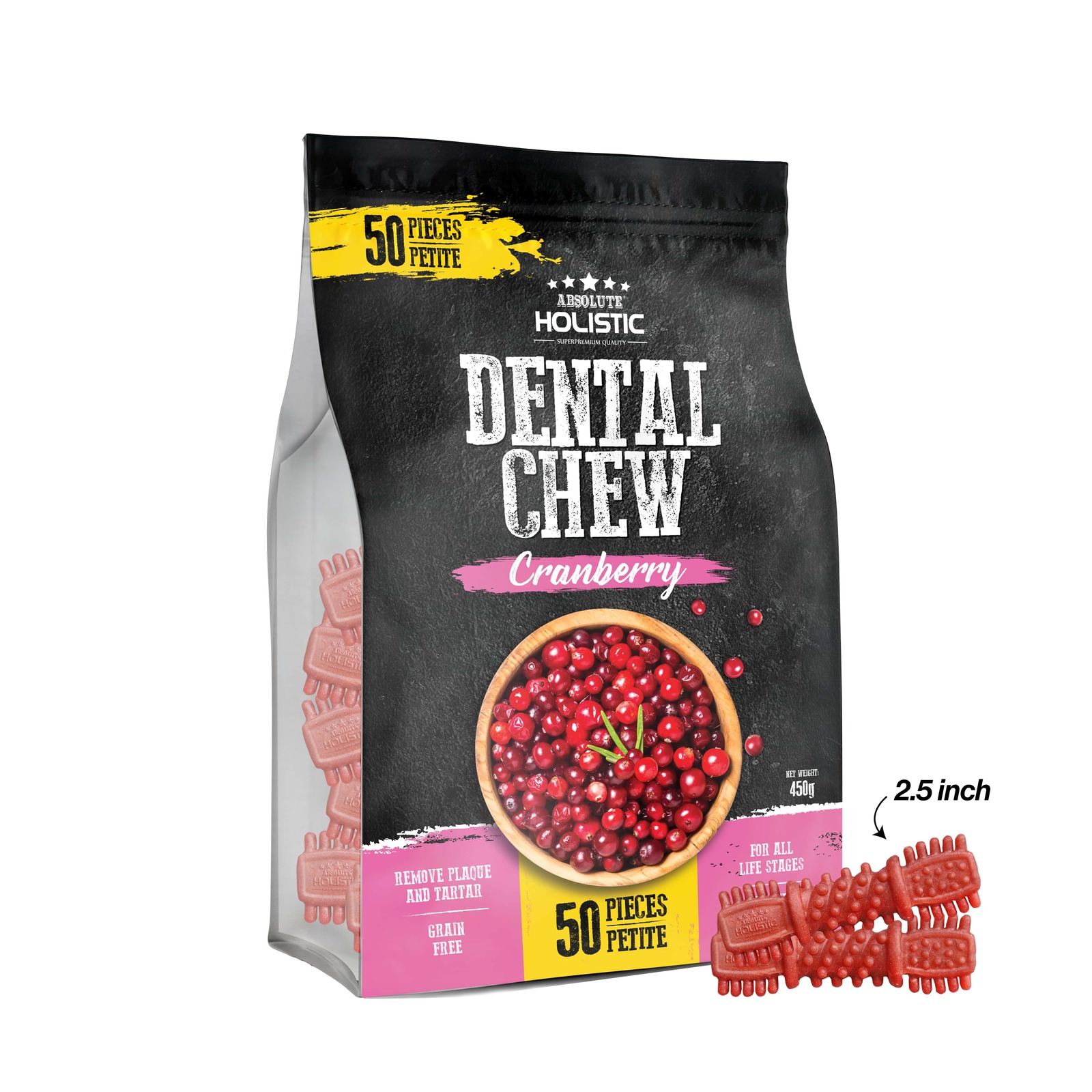 Absolute Holistic Cranberry Dog Dental Chew Jumbo Pack NTUC FairPrice